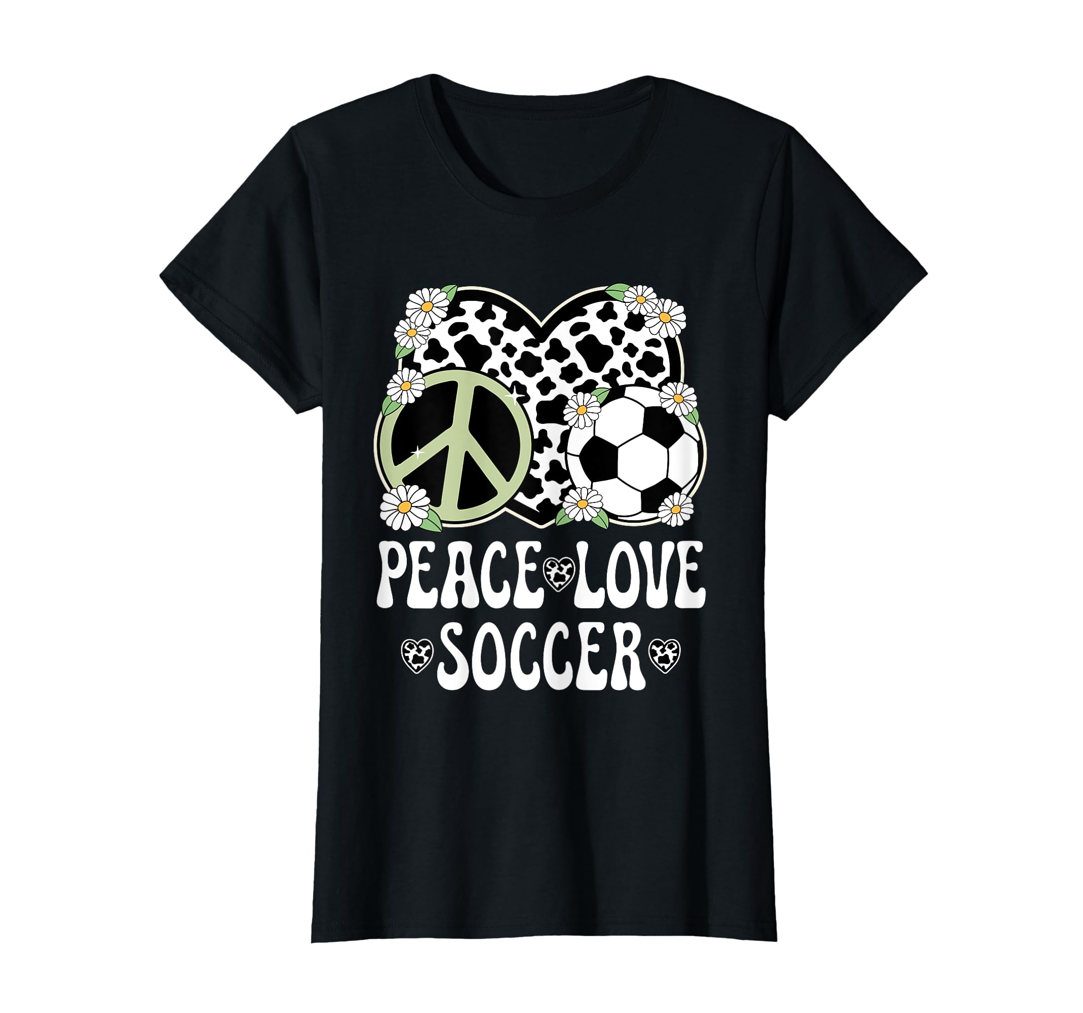 Peace Love Soccer Lover Cow Soccer T-Shirt - Unique Graphic for Adults - T-Shirt, Sweatshirt, Hoodie