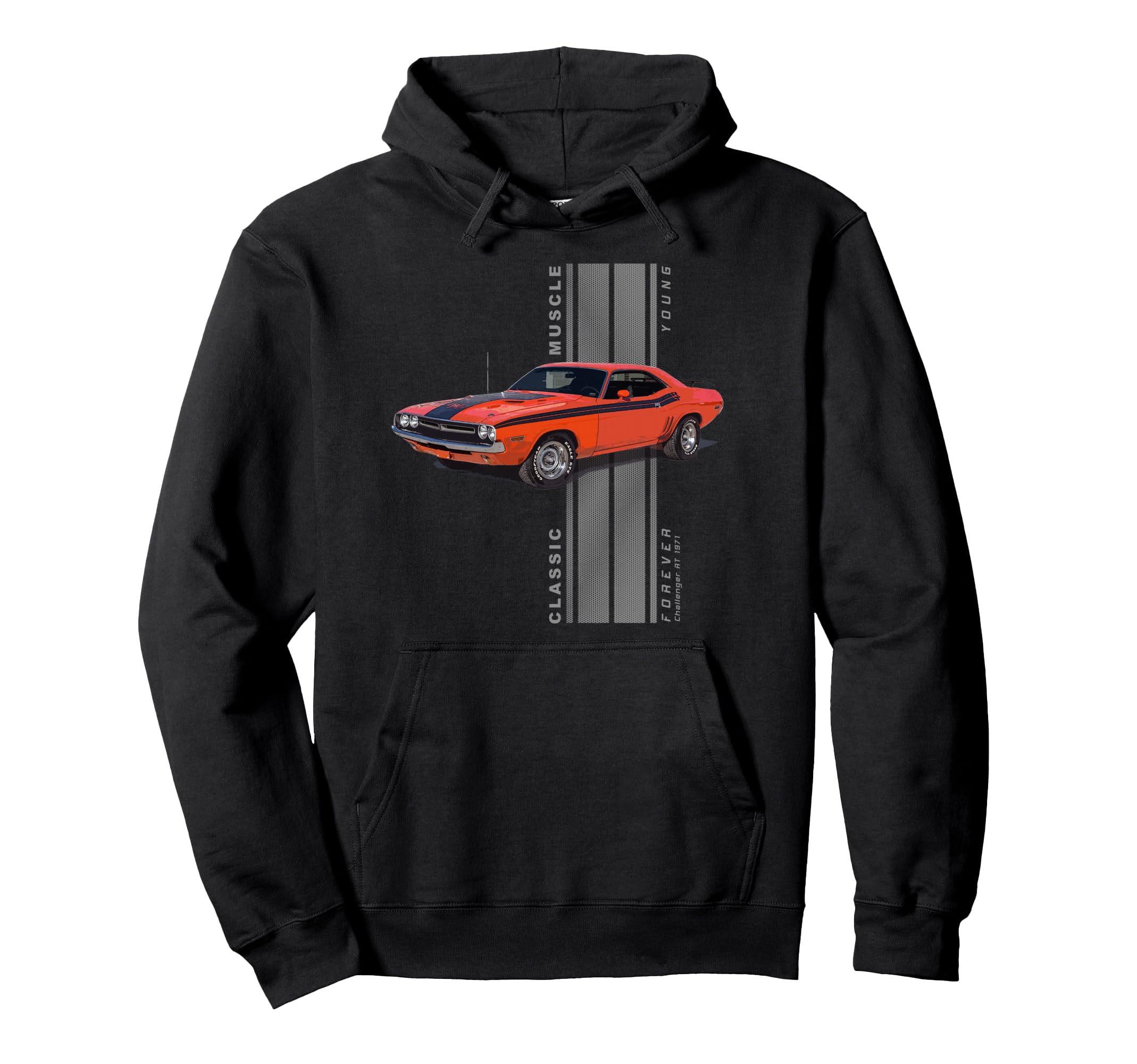 Challenger Rt American Muscle Cars Hoodie - Trendy Graphic for Adults - T-Shirt, Sweatshirt, Hoodie