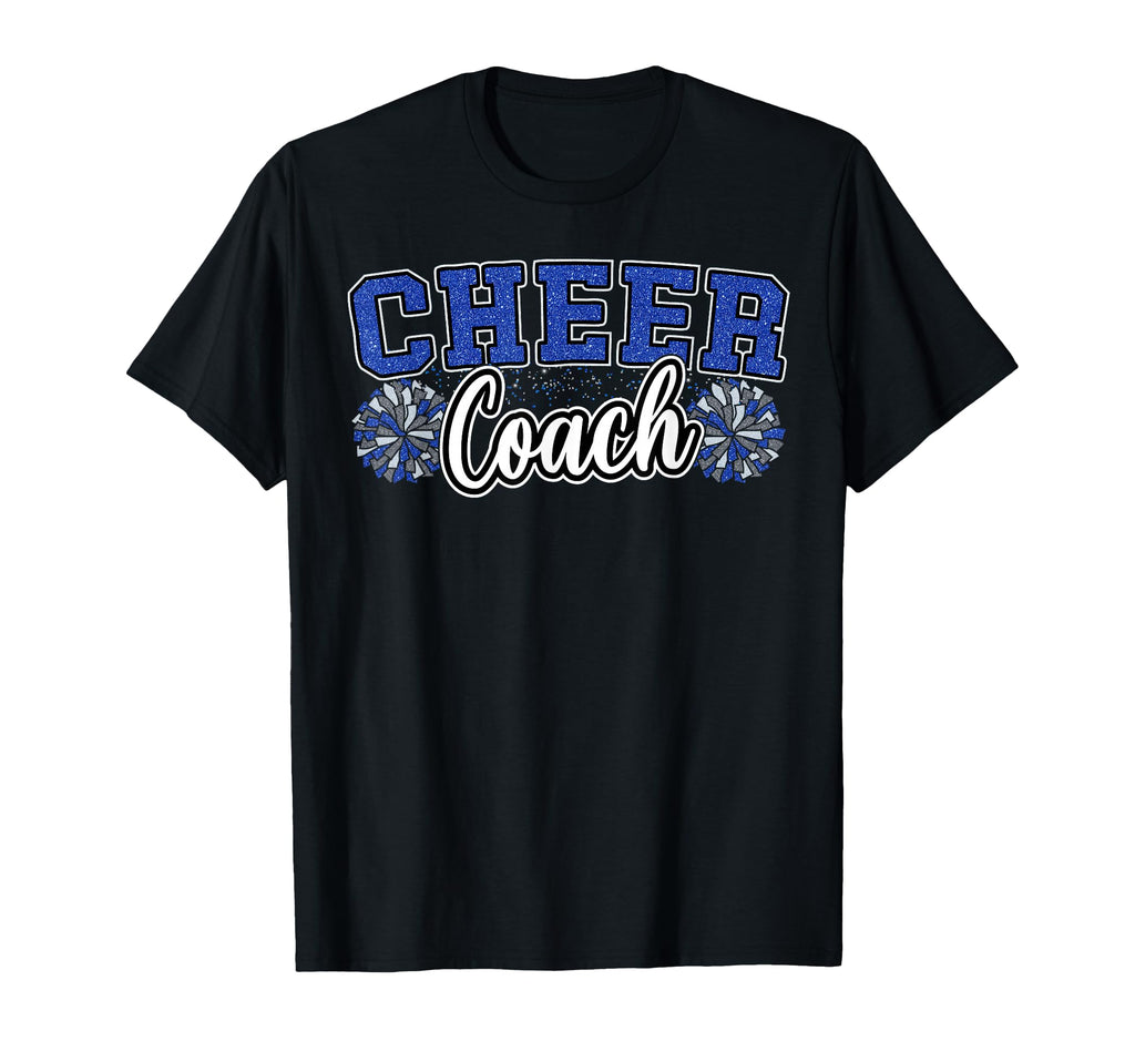 Loud Proud Cheer Coach Pom Poms Blue T-Shirt - Custom Art Print for Adults - T-Shirt, Sweatshirt, Hoodie