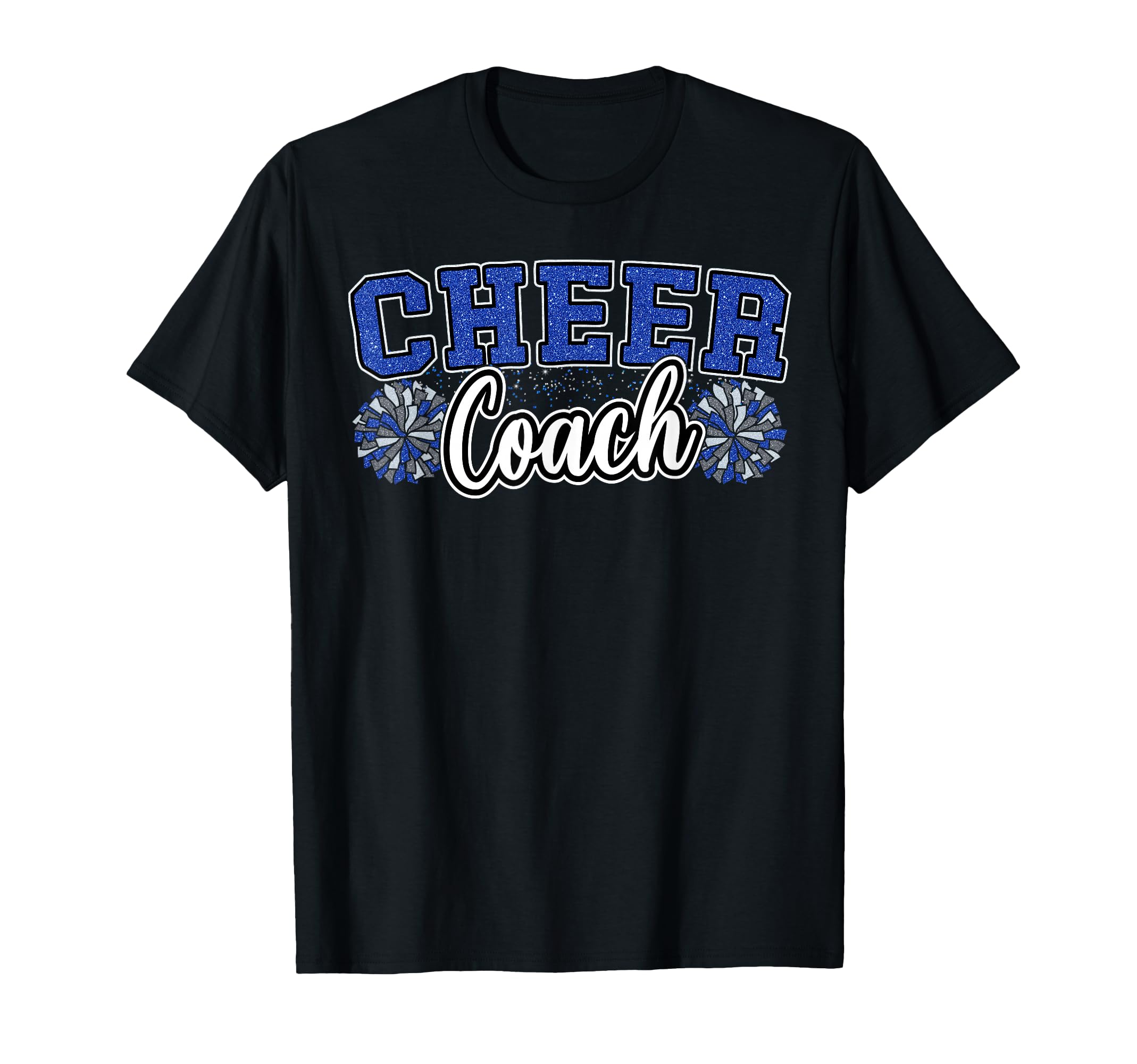 Loud Proud Cheer Coach Pom Poms Blue T-Shirt - Custom Art Print for Adults - T-Shirt, Sweatshirt, Hoodie