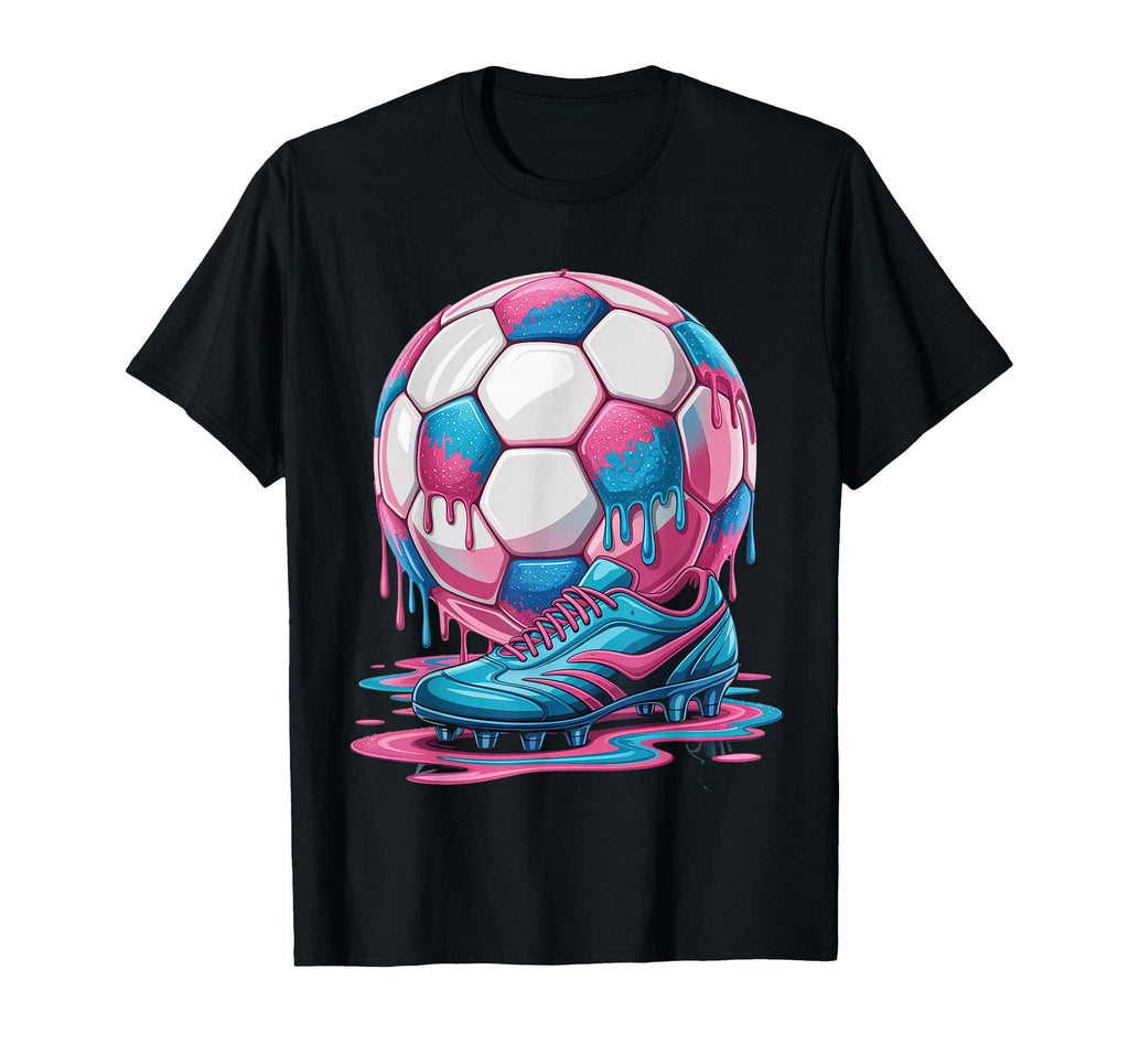 Soccer Ball Drip Ice Cream Drip Game T-Shirt - Custom Art Print Men Women - T-Shirt, Sweatshirt, Hoodie