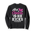 She Cheers He Kicks Mom Both Sweatshirt - Minimalist Print for Adults - T-Shirt, Sweatshirt, Hoodie