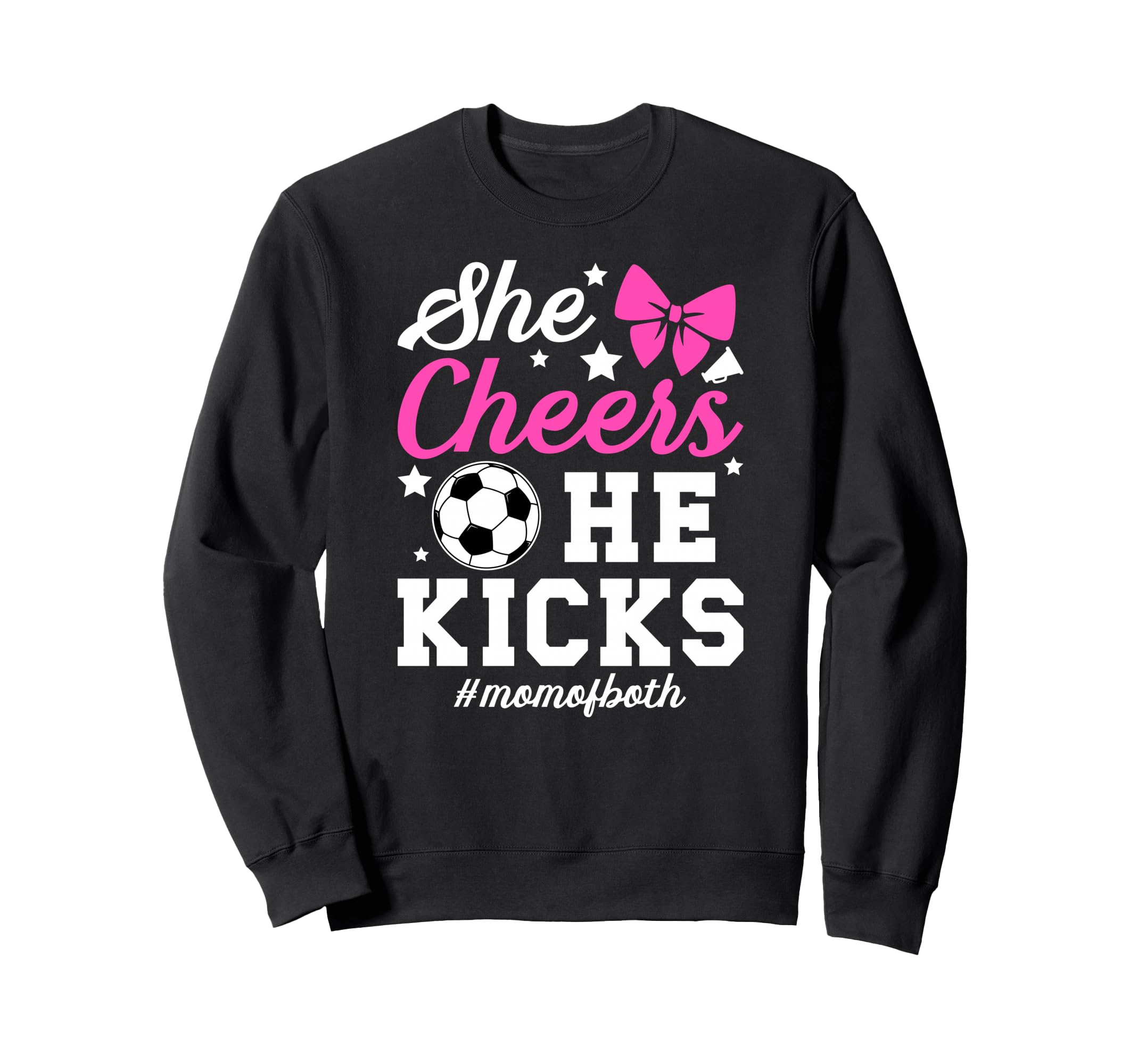 She Cheers He Kicks Mom Both Sweatshirt - Minimalist Print for Adults - T-Shirt, Sweatshirt, Hoodie