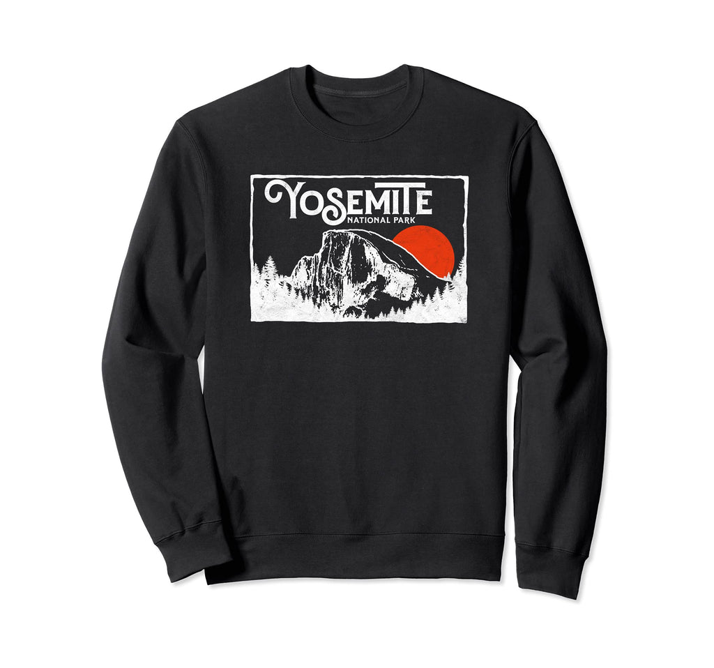 Yosemite National Park Half Dome 80S Sweatshirt - Unique Graphic Men Women - T-Shirt, Sweatshirt, Hoodie