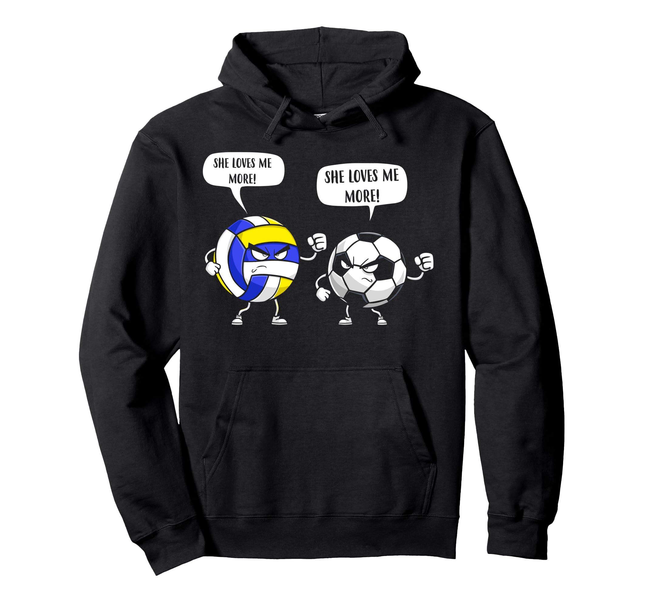Volleyball Soccer She Loves Me More Hoodie - Custom Art Print Unisex - T-Shirt, Sweatshirt, Hoodie