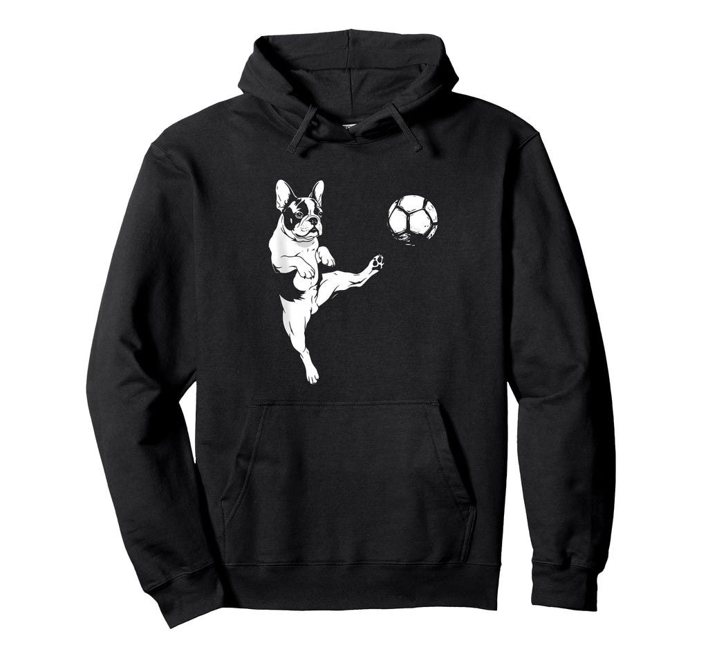 French Bulldog Soccer Player Hoodie - Casual Everyday Wear for Adults - T-Shirt, Sweatshirt, Hoodie