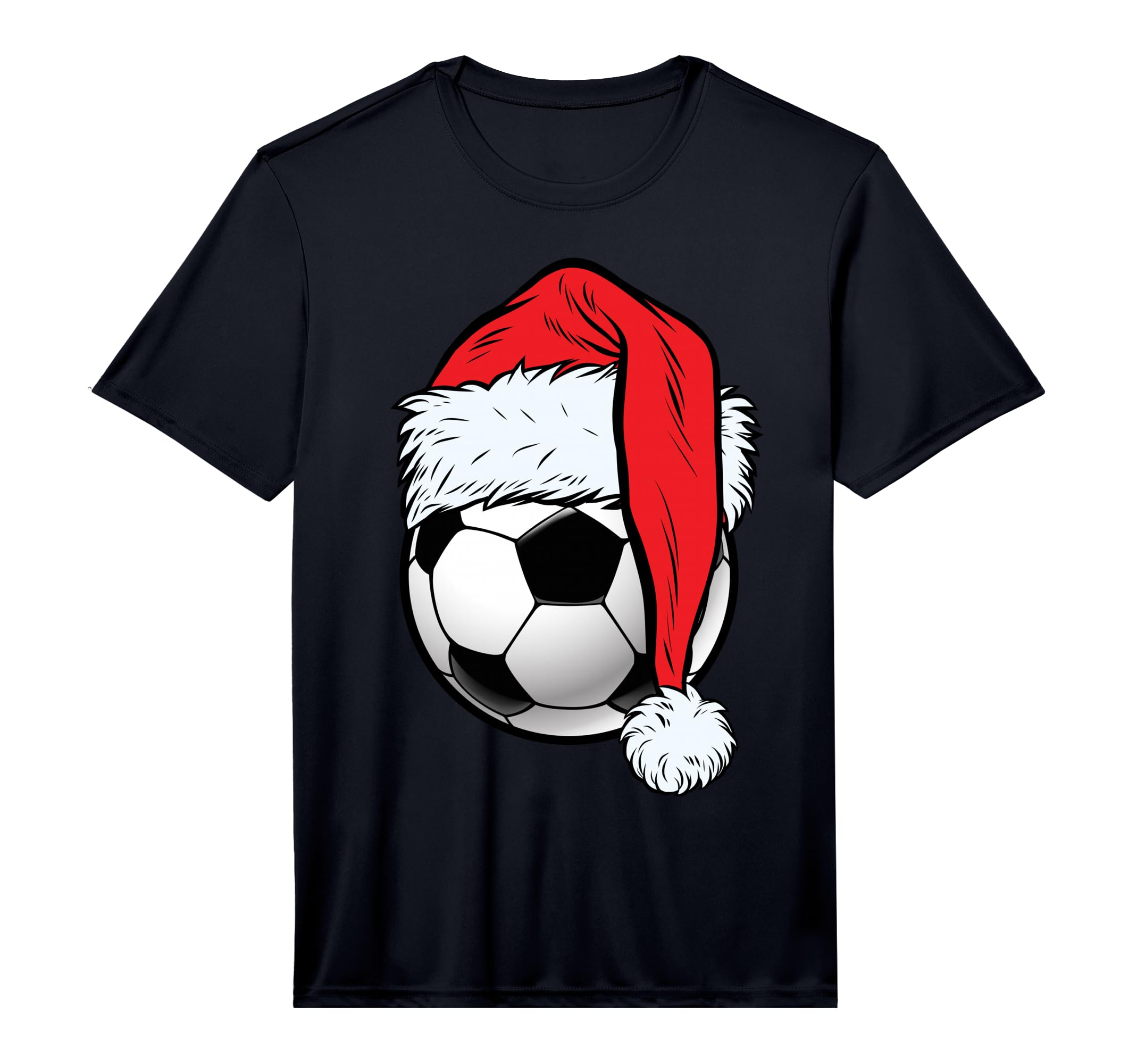 Soccer Ball Santa Hat Funny Sports T-Shirt - Streetwear Style Men Women - T-Shirt, Sweatshirt, Hoodie
