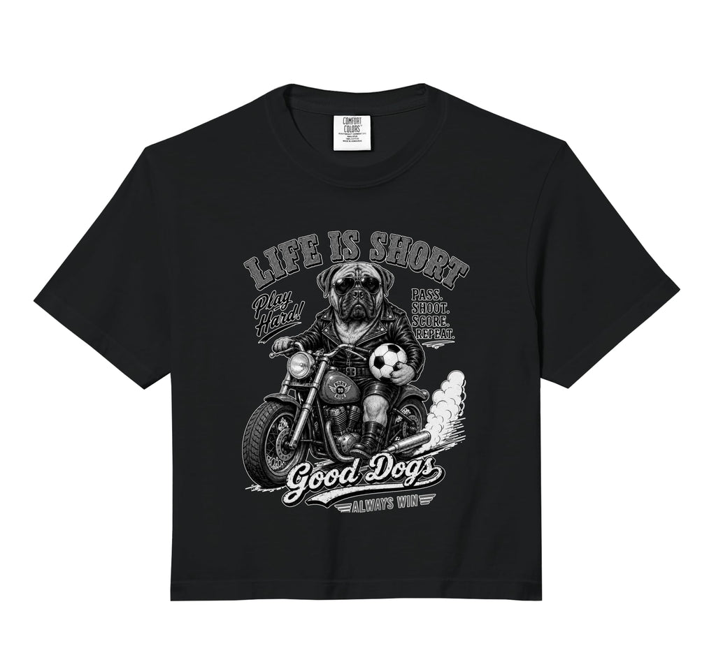 Mastiff Motorbike Love Footbal T-Shirt - Fun Novelty Design for Adults - T-Shirt, Sweatshirt, Hoodie