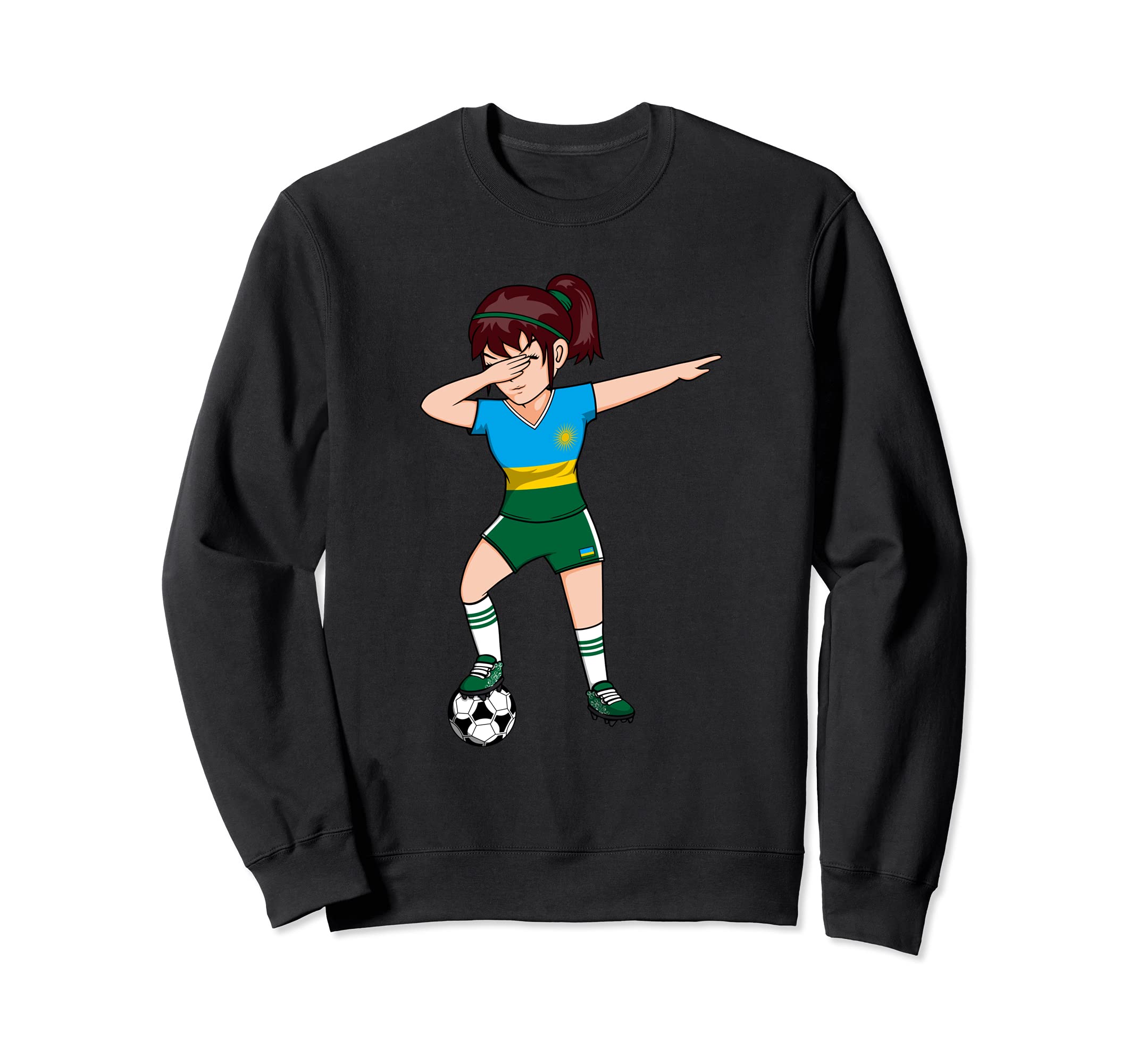 Dabbing Soccer Rwanda Jersey Rwandan Sweatshirt - Custom Art Print Unisex - T-Shirt, Sweatshirt, Hoodie