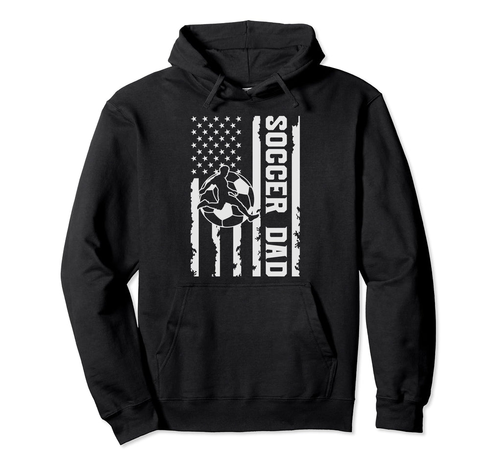 Soccer Dad Usa American Flag Fathers Day Hoodie - Trendy Graphic Men Women - T-Shirt, Sweatshirt, Hoodie