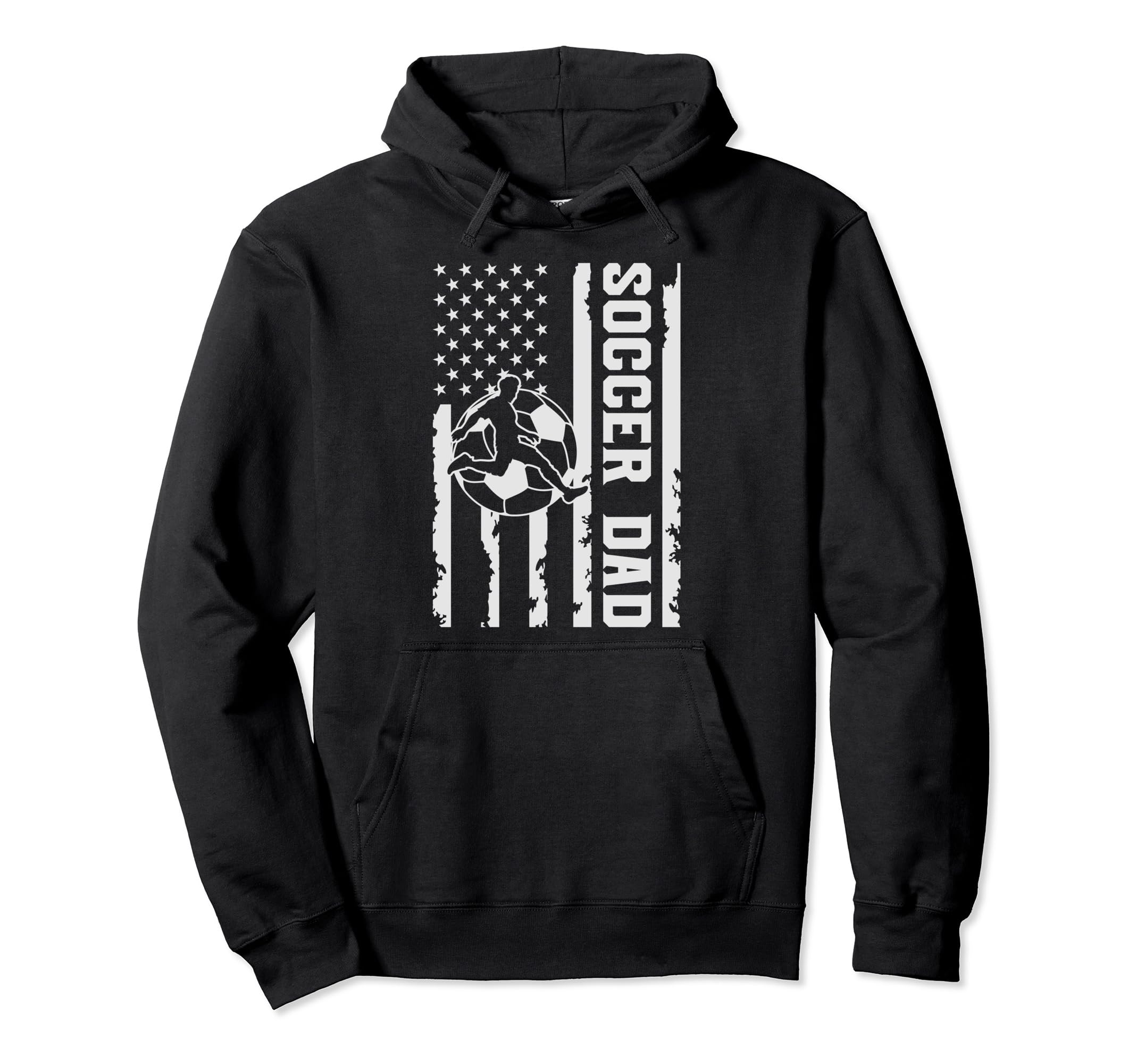 Soccer Dad Usa American Flag Fathers Day Hoodie - Trendy Graphic Men Women - T-Shirt, Sweatshirt, Hoodie