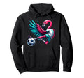 Flamingo Football Striker 11 Kicking Hoodie - Aesthetic Graphic Unisex - T-Shirt, Sweatshirt, Hoodie