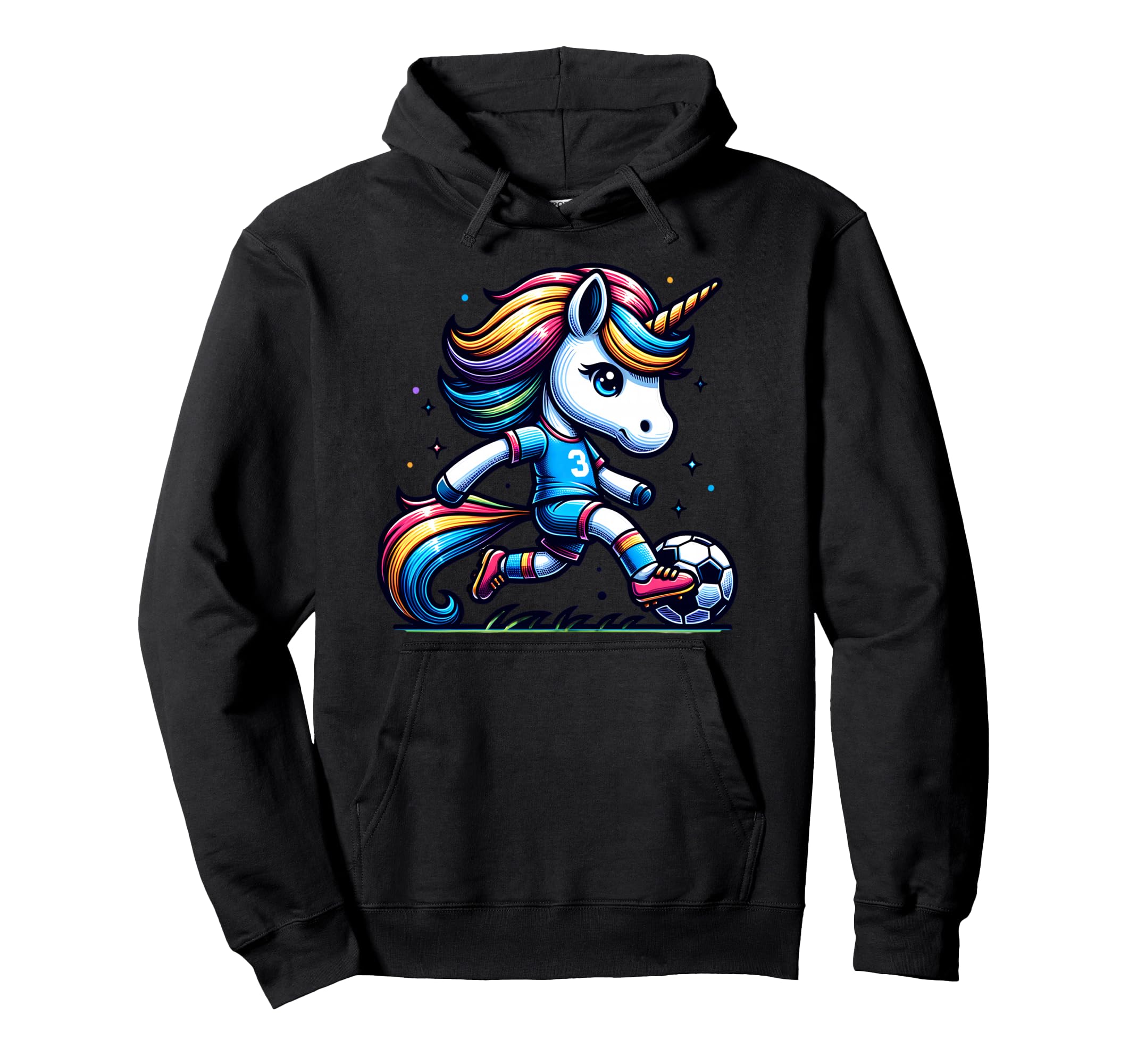 Footballer Unicorn Fans Soccer Team Hoodie - Novelty Apparel for Adults - T-Shirt, Sweatshirt, Hoodie