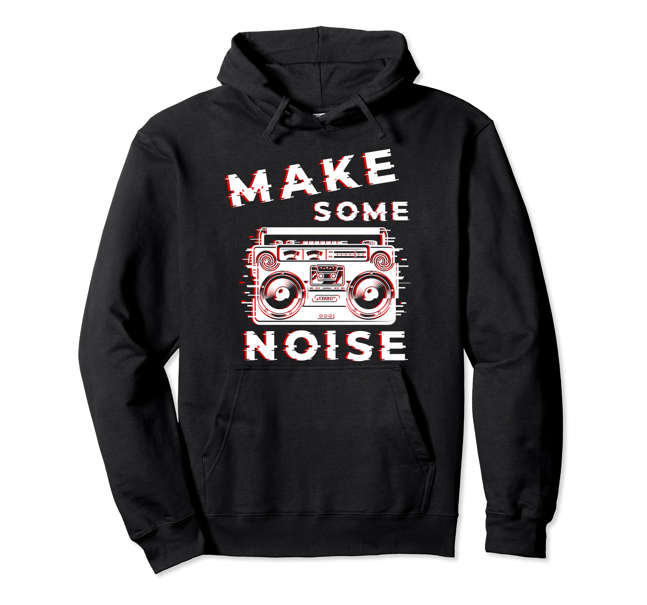 Ghetto Blaster Boombox Cassette Tape Hoodie - Custom Art Print for Adults - T-Shirt, Sweatshirt, Hoodie