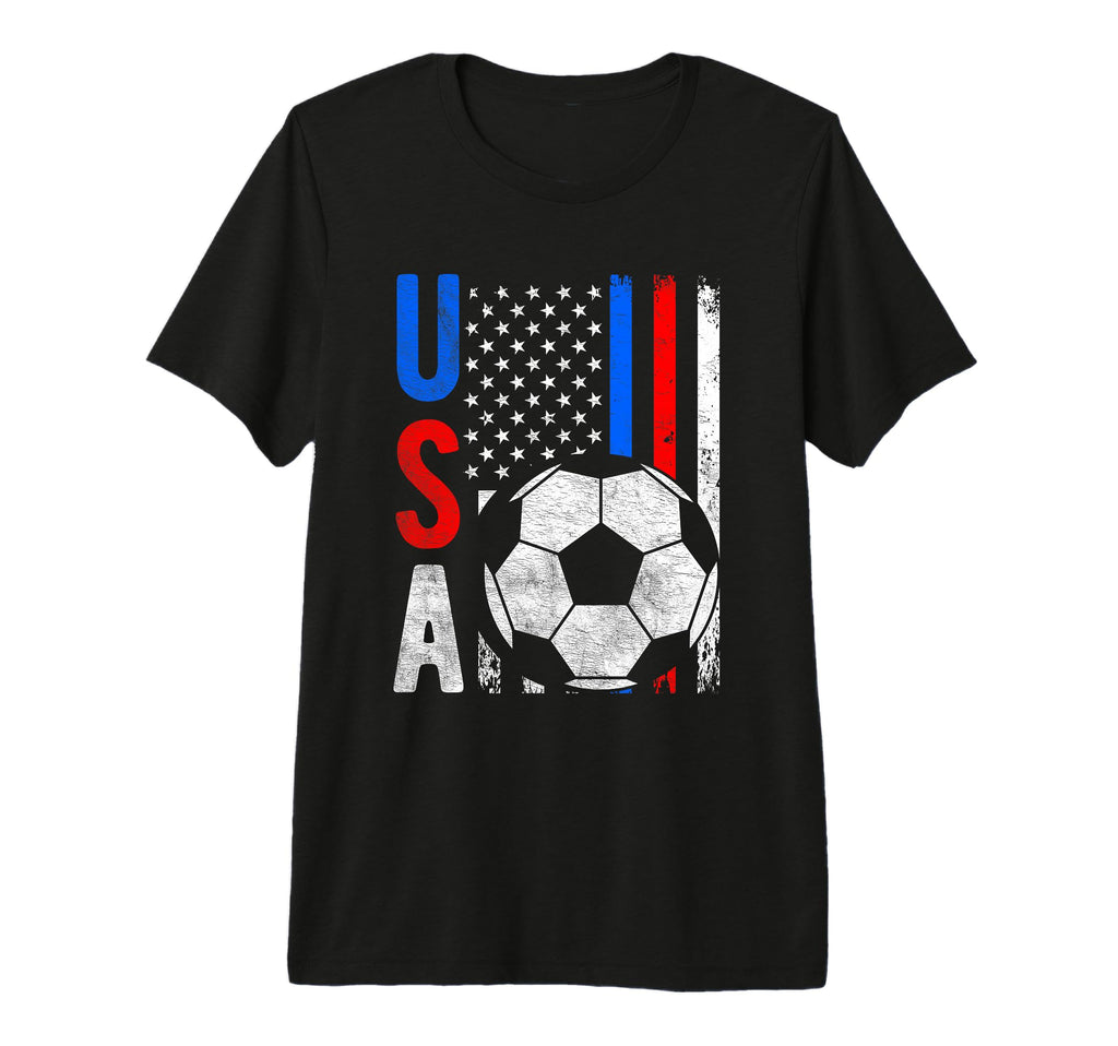Usa Flag Soccer Tournament Tri Blend T-Shirt - Novelty Apparel for Adults - T-Shirt, Sweatshirt, Hoodie