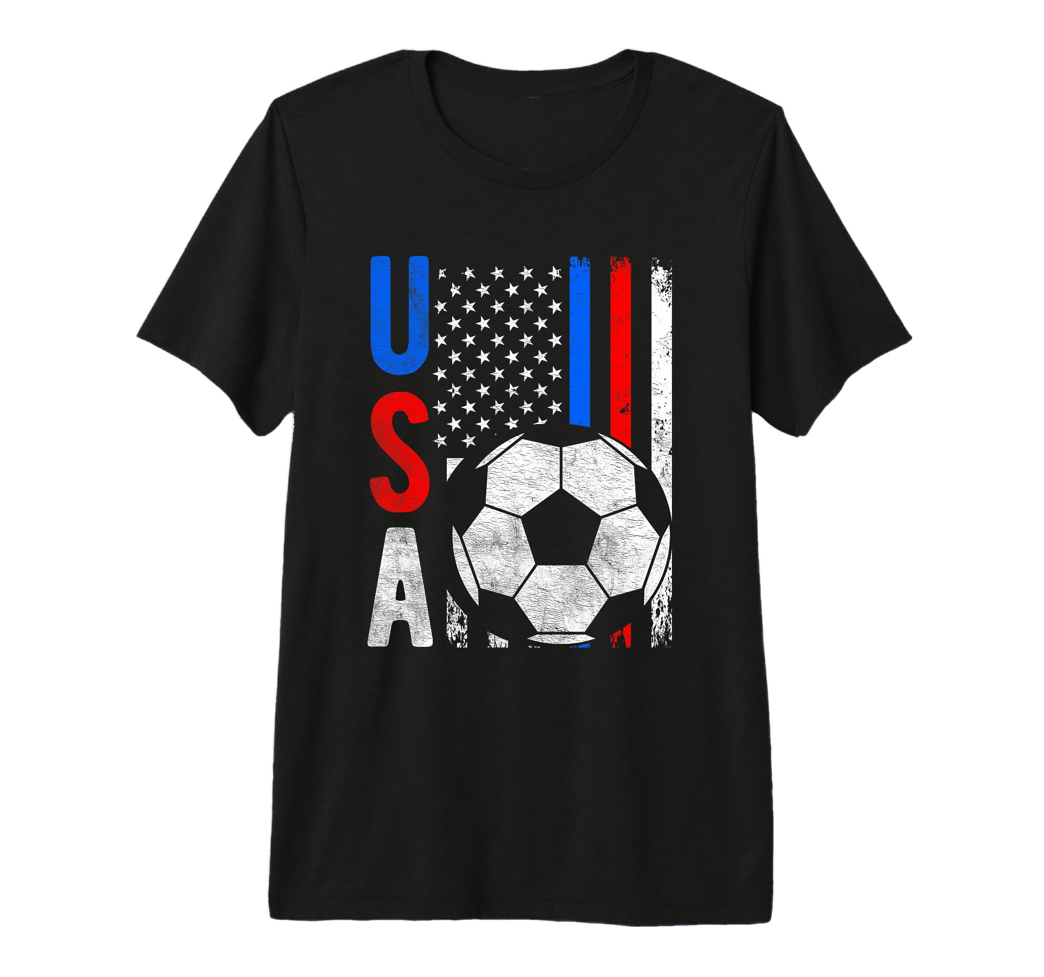 Usa Flag Soccer Tournament Tri Blend T-Shirt - Novelty Apparel for Adults - T-Shirt, Sweatshirt, Hoodie