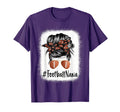 Bleached Football Nana Life Messy Bun T-Shirt - Novelty Apparel Unisex - T-Shirt, Sweatshirt, Hoodie