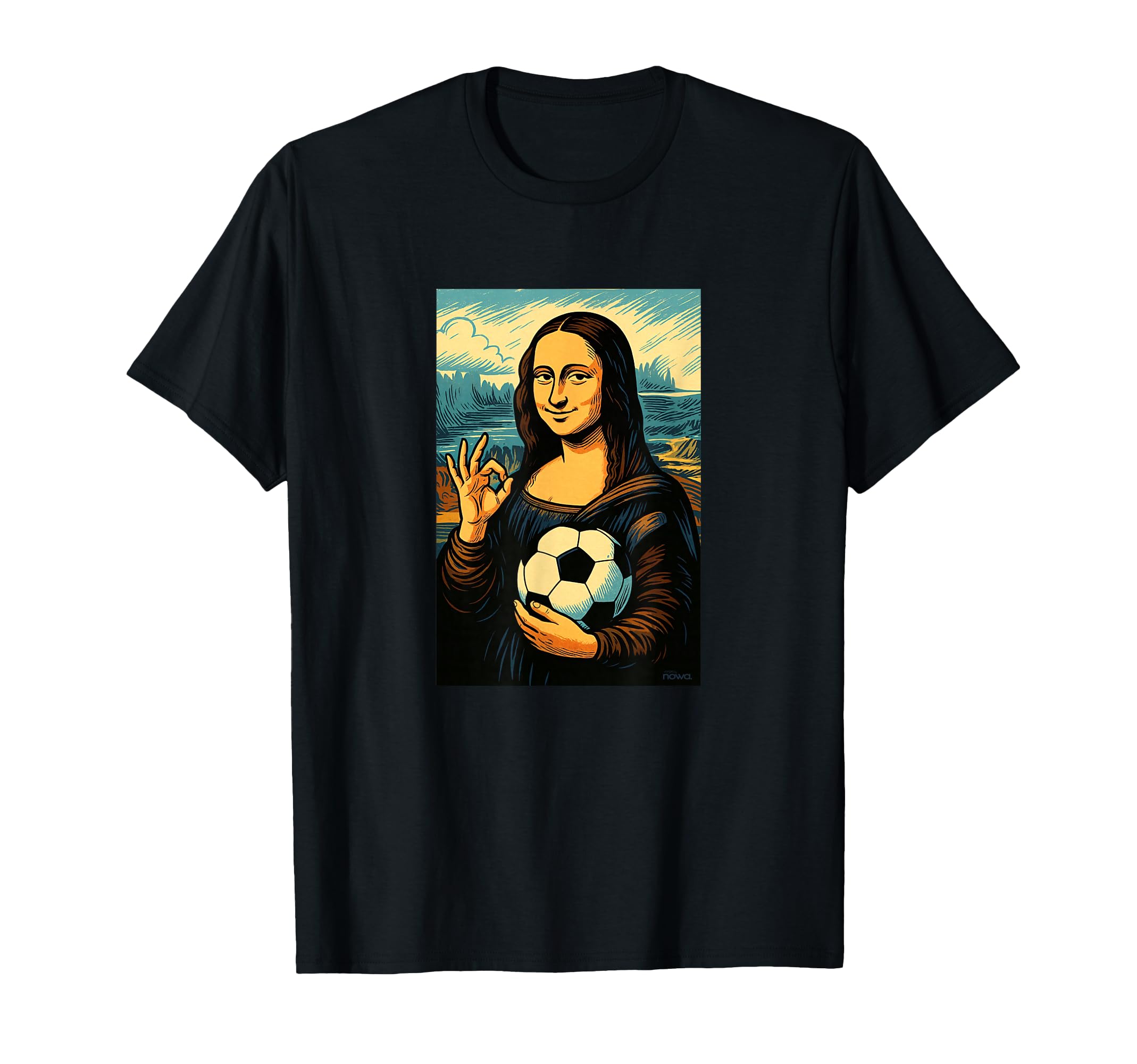 Hoops Nowa Mona Lisa Loves Soccer T-Shirt - Minimalist Print Unisex - T-Shirt, Sweatshirt, Hoodie
