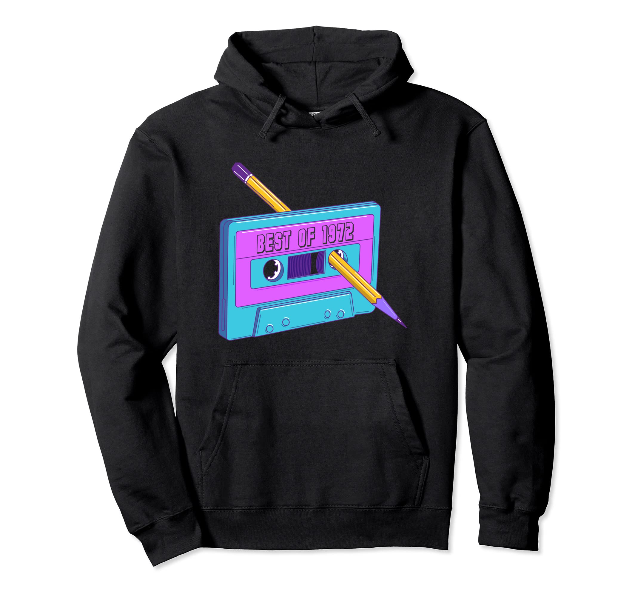 Best 1972 Cassette Tape 70S Theme Party Hoodie - Trendy Graphic Unisex - T-Shirt, Sweatshirt, Hoodie