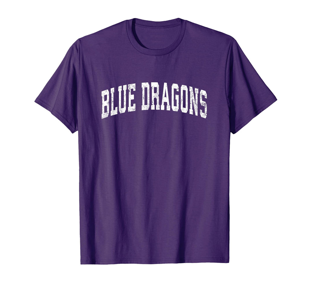 Blue Dragons Mascot Athletic Sports Name T-Shirt - Graphic Print Unisex - T-Shirt, Sweatshirt, Hoodie