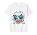 Floral Glacier National Park Hiking T-Shirt - Fun Novelty Design Men Women - T-Shirt, Sweatshirt, Hoodie