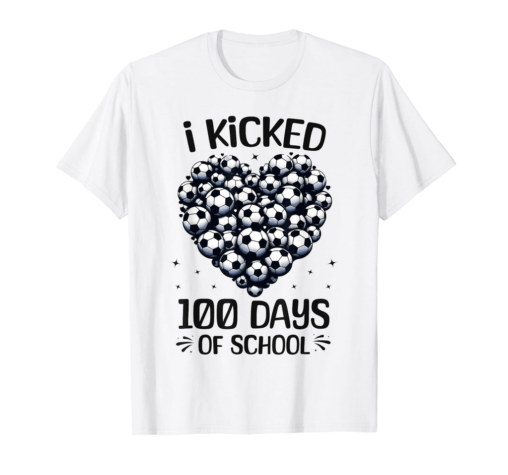 100 Days School Soccer Heart Love 100Th T-Shirt - Trendy Graphic Unisex - T-Shirt, Sweatshirt, Hoodie