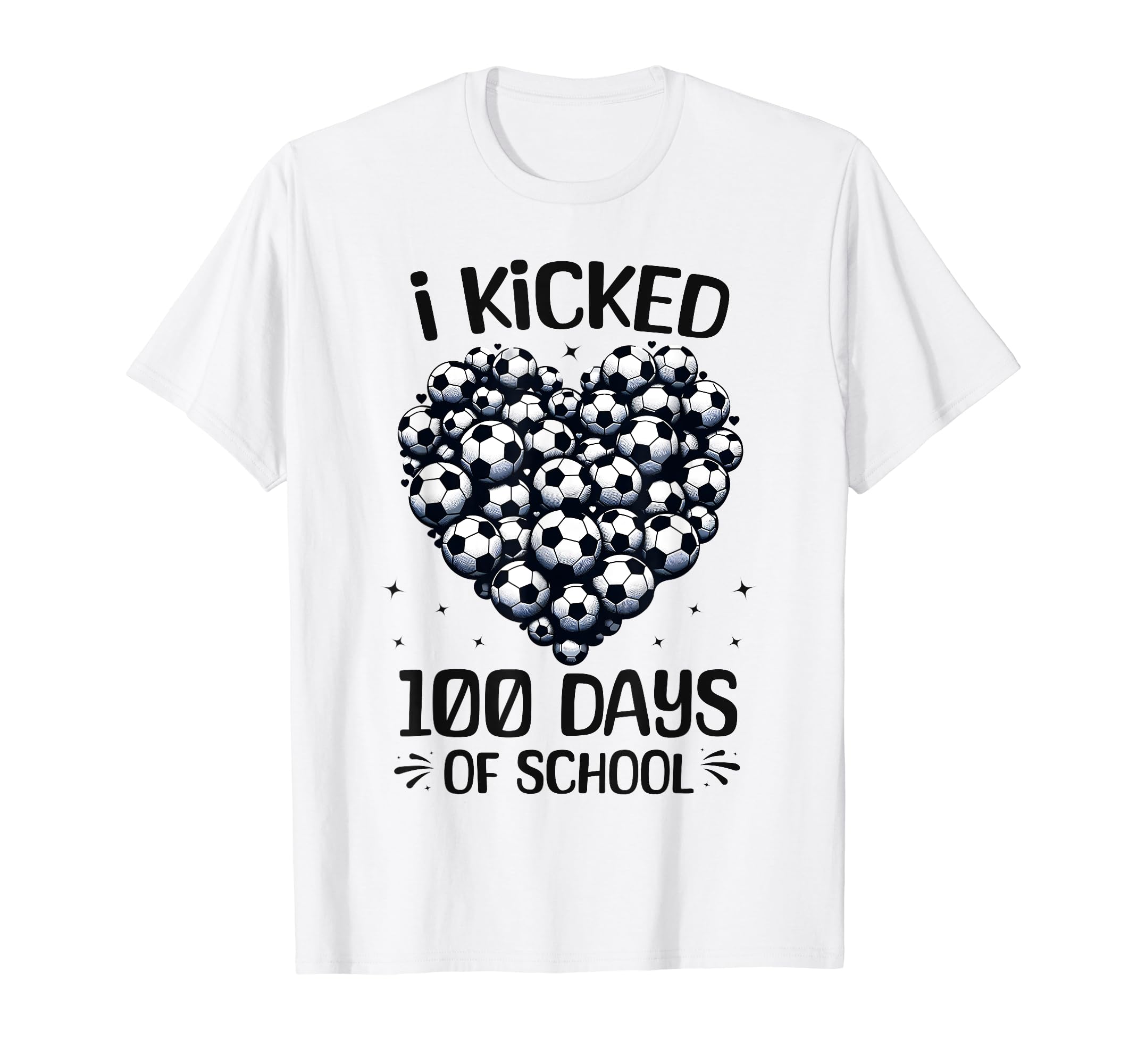 100 Days School Soccer Heart Love 100Th T-Shirt - Trendy Graphic Unisex - T-Shirt, Sweatshirt, Hoodie