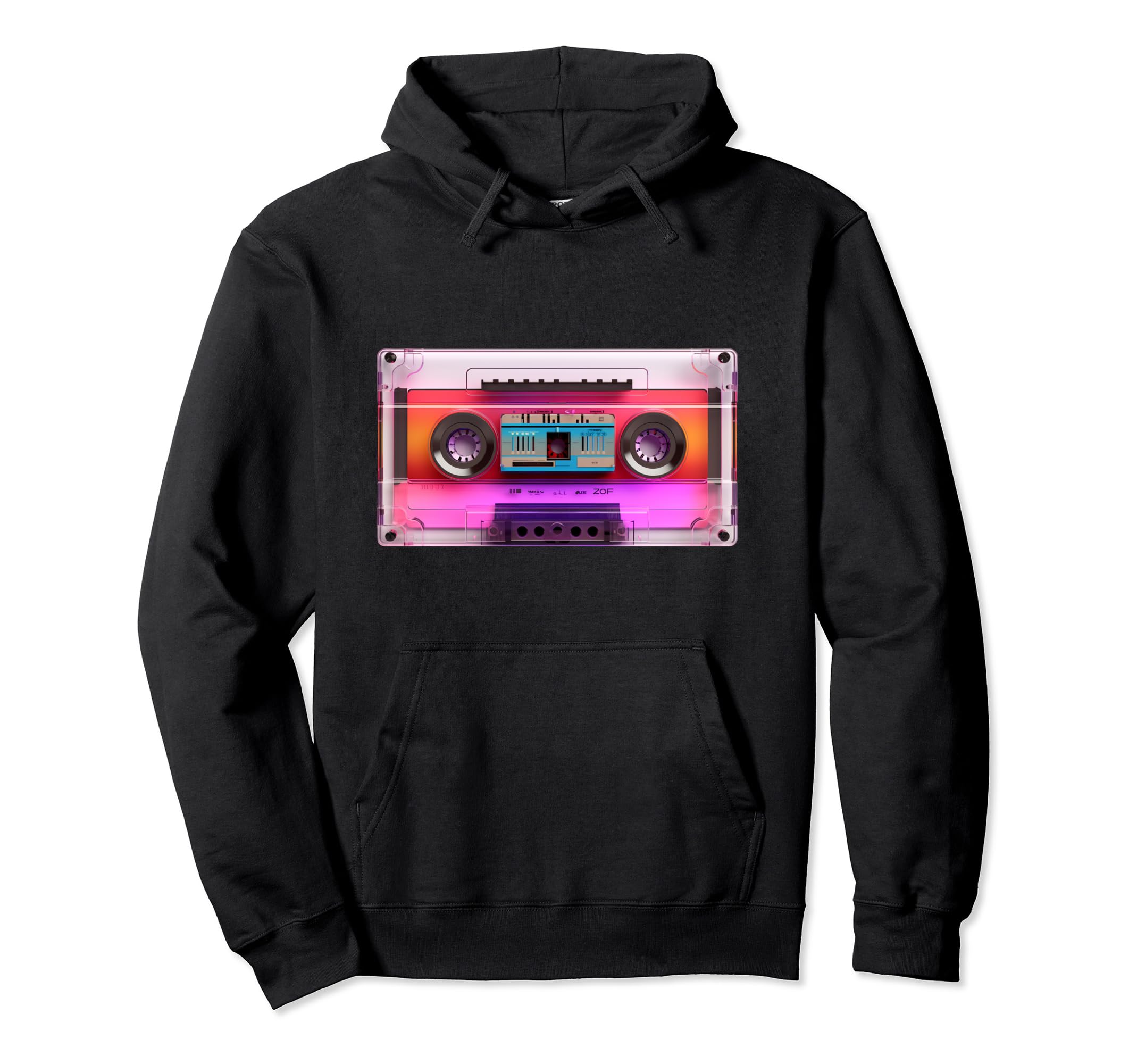 Cassette Tape Tees Short Hoodie - Novelty Apparel Unisex - T-Shirt, Sweatshirt, Hoodie