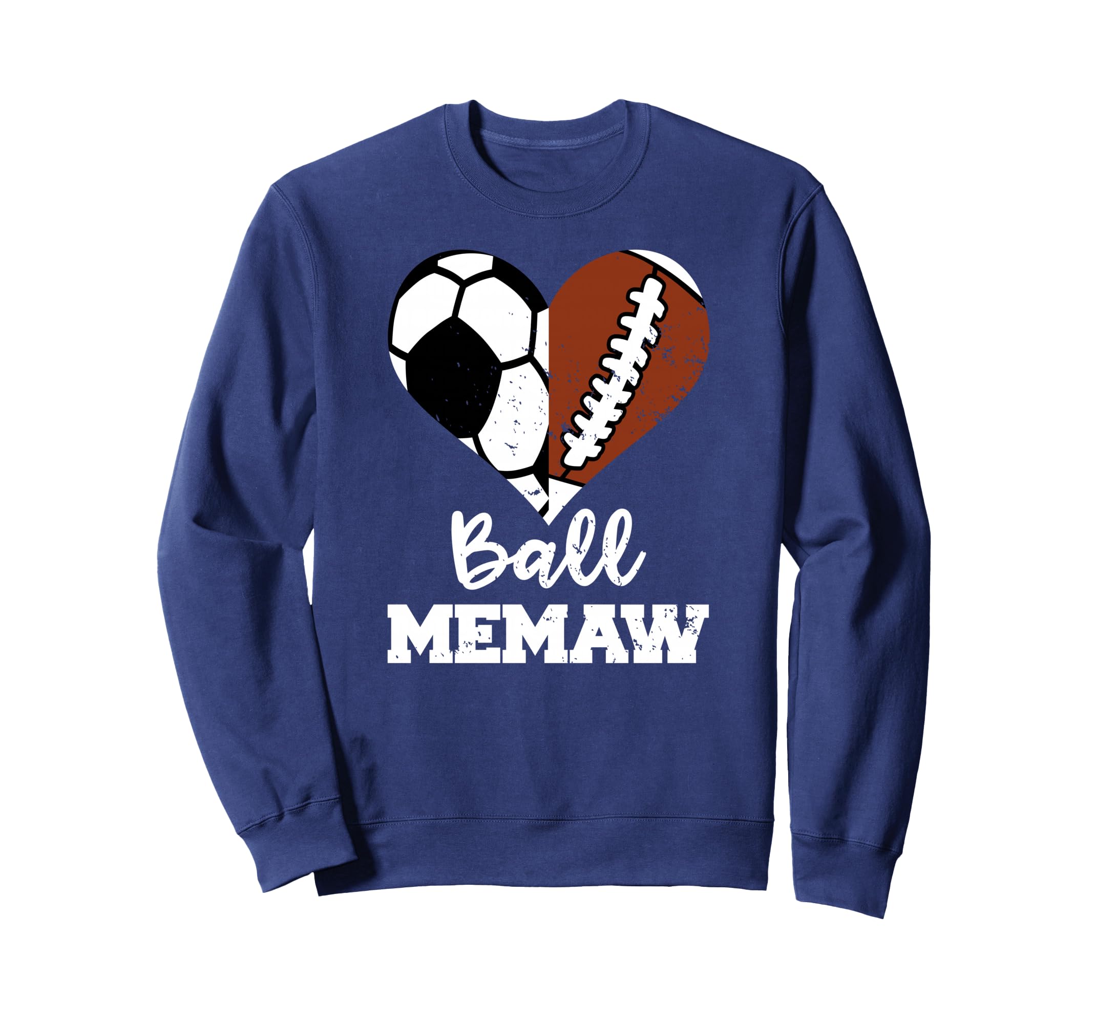 Ball Memaw Heart Funny Soccer Sweatshirt - Unique Graphic Men Women - T-Shirt, Sweatshirt, Hoodie