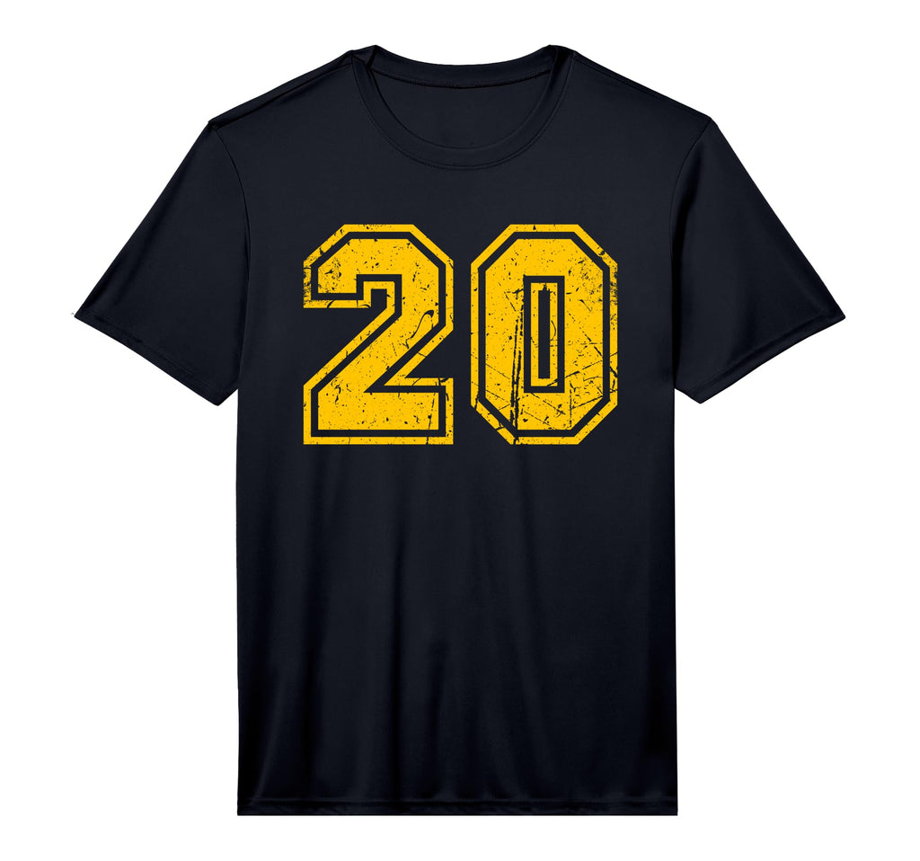 Yellow Sports Team Number 20 Performance T-Shirt - Unique Graphic Unisex - T-Shirt, Sweatshirt, Hoodie