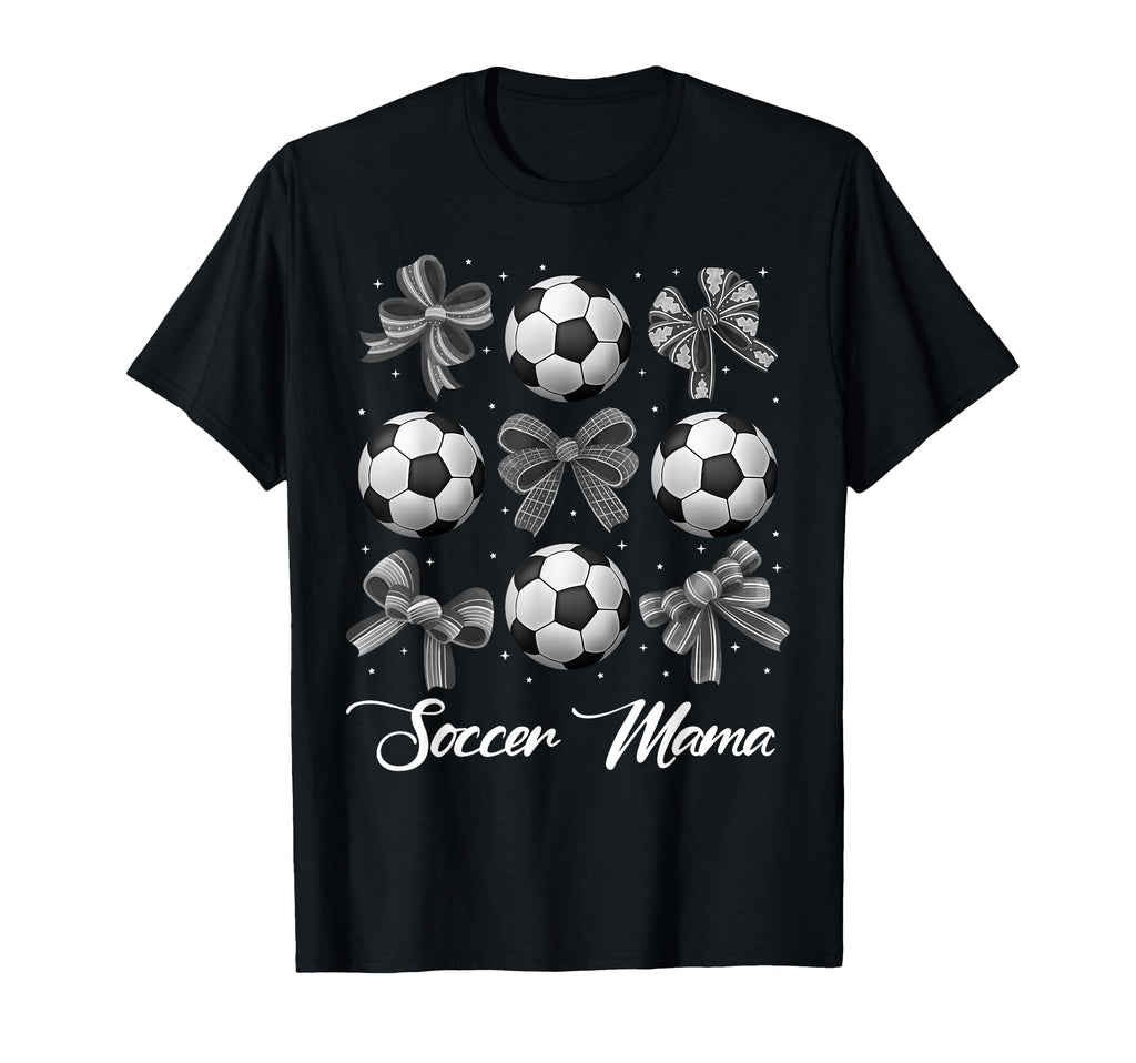 Soccer Mama Football Bow Decor Stars T-Shirt - Custom Art Print Men Women - T-Shirt, Sweatshirt, Hoodie