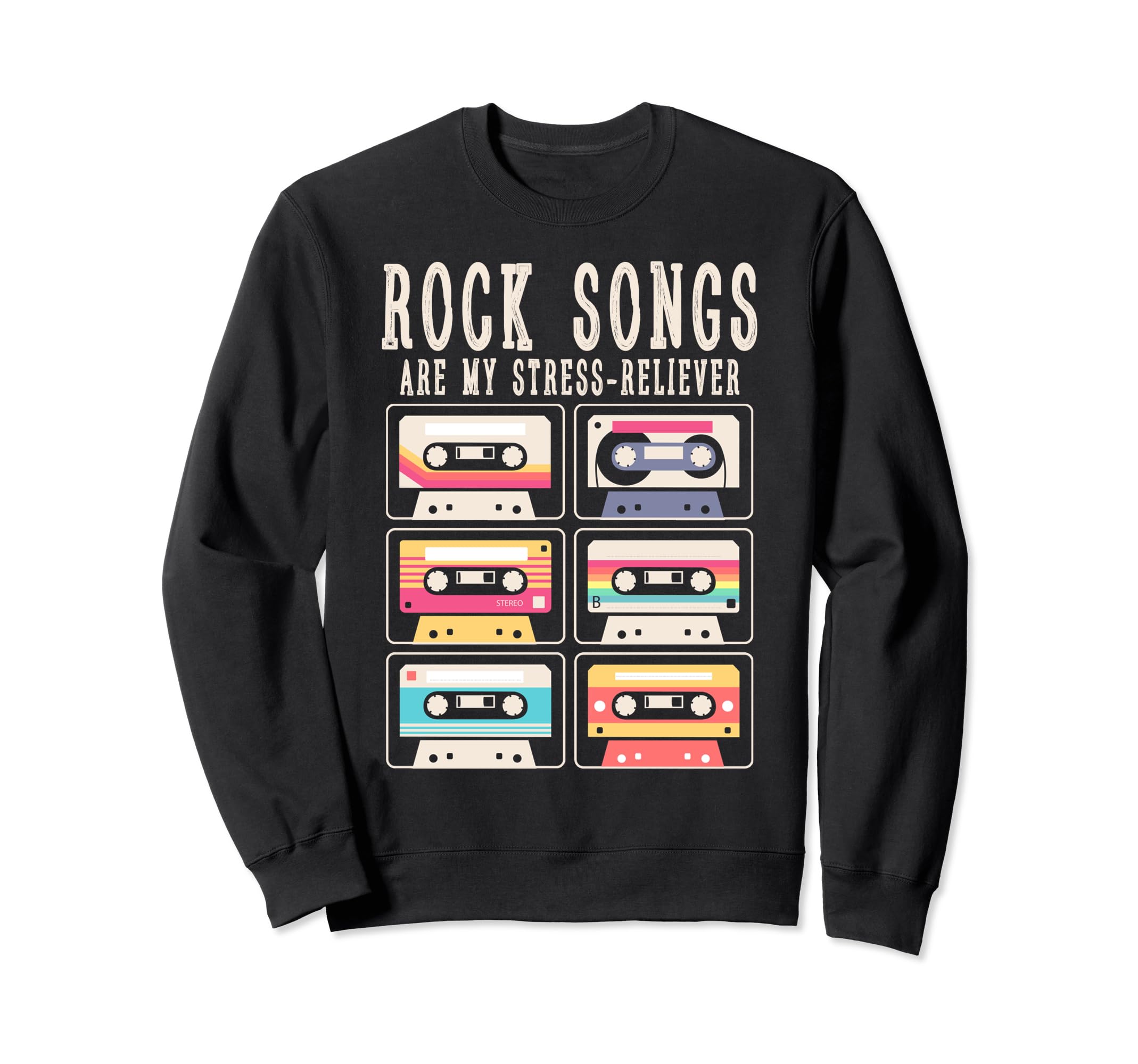 Rock Songs Are My Stress Reliever Sweatshirt - Minimalist Print Unisex - T-Shirt, Sweatshirt, Hoodie