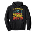 My Heart Beats Beach Sports Beach Hoodie - Minimalist Print for Adults - T-Shirt, Sweatshirt, Hoodie