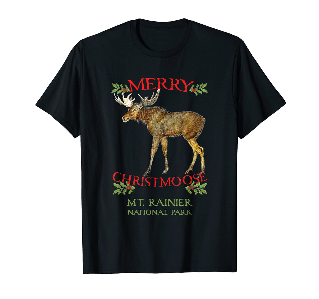 Mt Rainier National Park Moose Souvenir T-Shirt - Novelty Apparel Men Women - T-Shirt, Sweatshirt, Hoodie