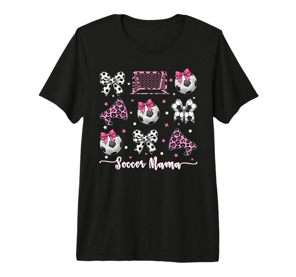 Coquette Bow Soccer Mom Mothers T-Shirt - Fun Novelty Design for Adults - T-Shirt, Sweatshirt, Hoodie