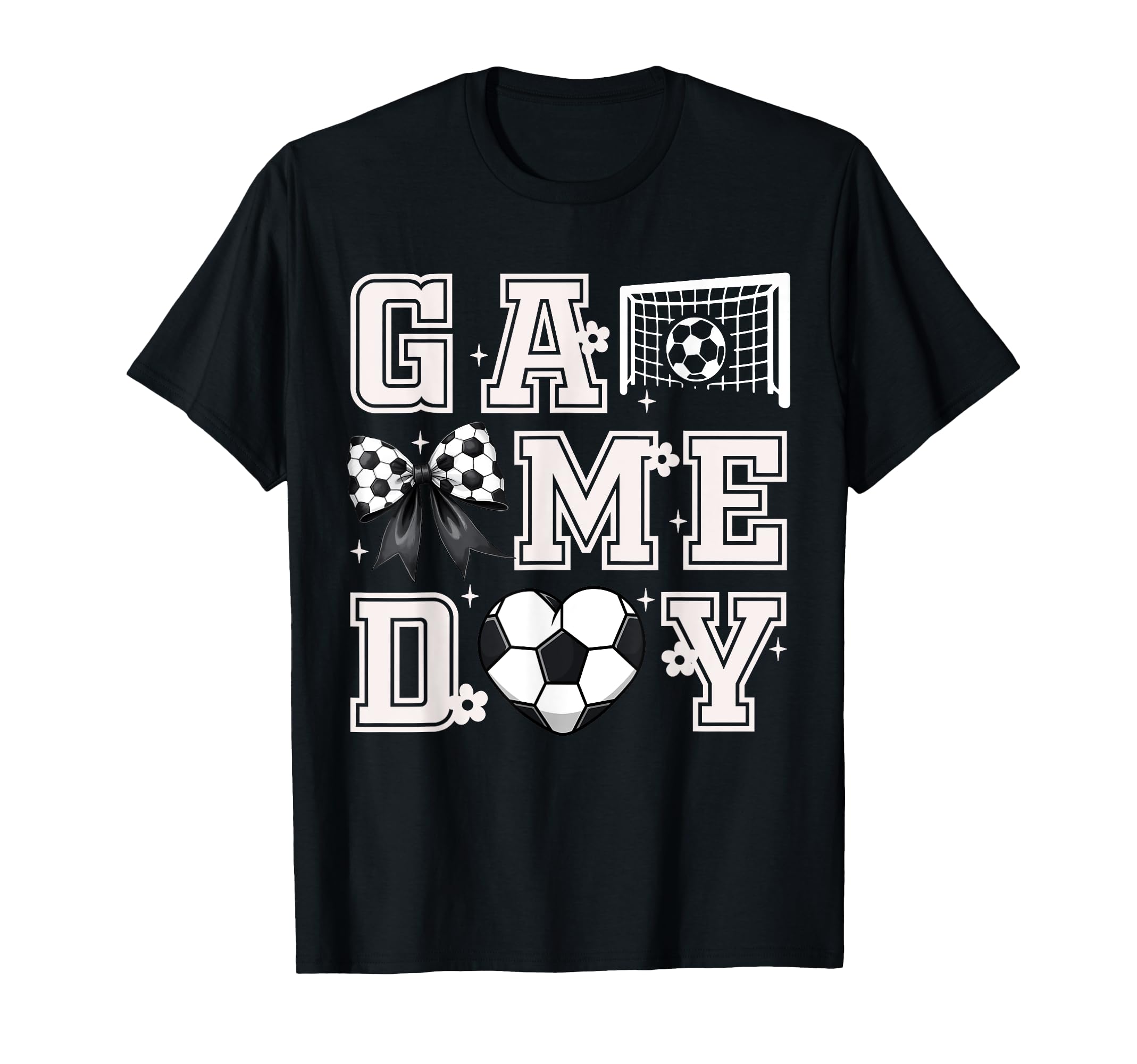 Soccer Coquette Bow Gameday Cheer Mom T-Shirt - Graphic Print for Adults - T-Shirt, Sweatshirt, Hoodie