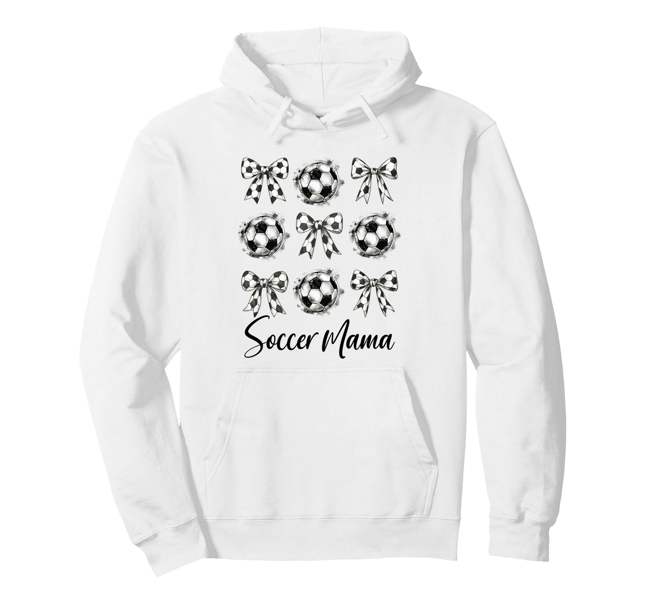 Soccer Mama Soccer Coquette Bow Hoodie - Fun Novelty Design Men Women - T-Shirt, Sweatshirt, Hoodie