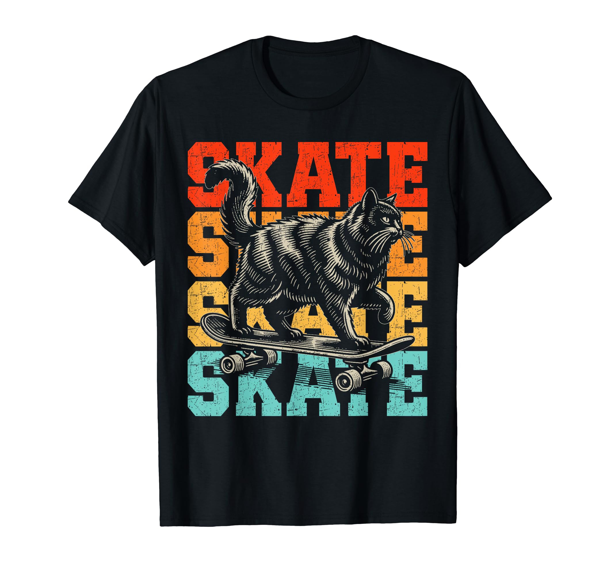 Roller Skating Cat Roller Skates T-Shirt - Fun Novelty Design Men Women - T-Shirt, Sweatshirt, Hoodie