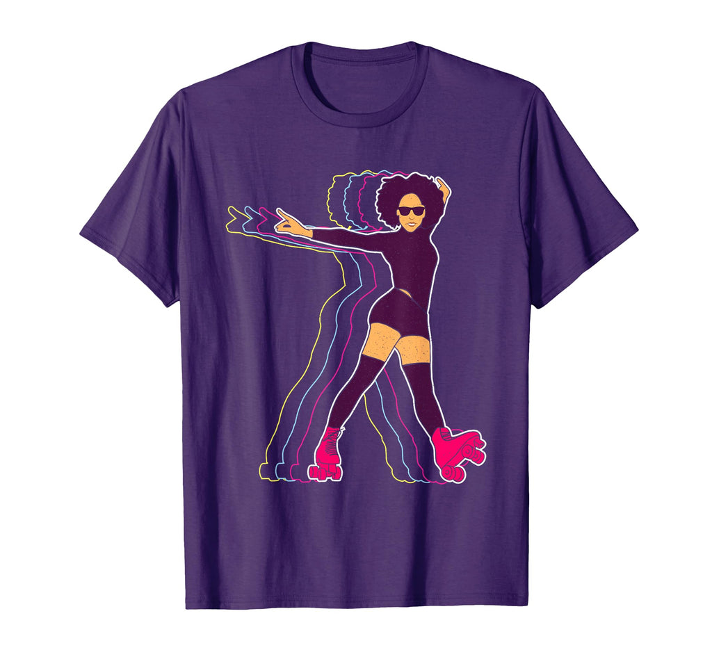 Afro Skater 80S Roller Skating 70S T-Shirt - Fun Novelty Design Men Women - T-Shirt, Sweatshirt, Hoodie
