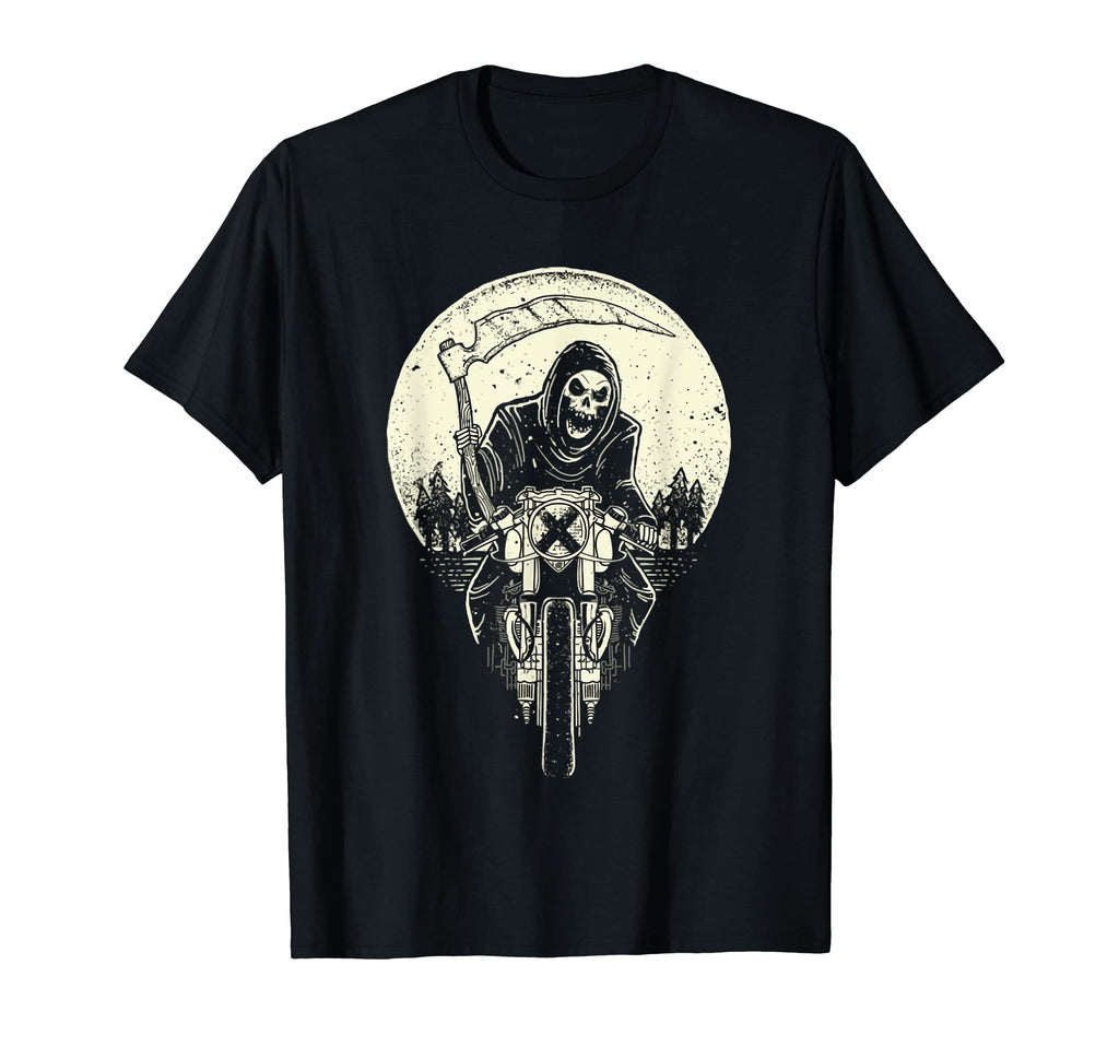 Motorcycle Biker Rider Route Skull T-Shirt - Minimalist Print for Adults - T-Shirt, Sweatshirt, Hoodie