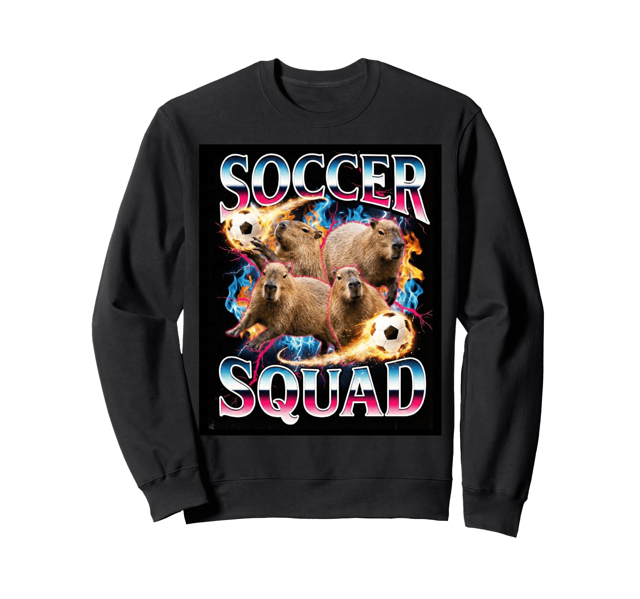 Soccer Squad Capybara Meme Ironic Sweatshirt - Aesthetic Graphic Men Women - T-Shirt, Sweatshirt, Hoodie
