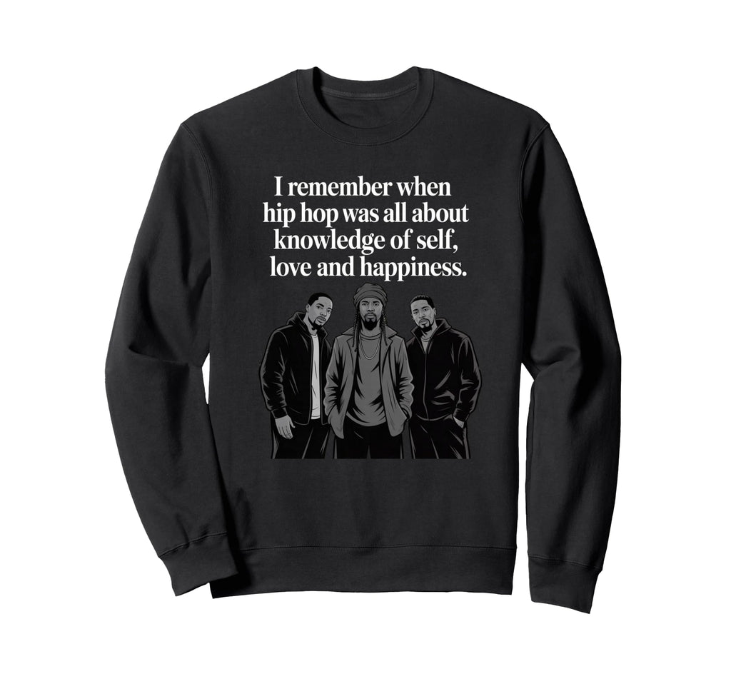 Old School Hip Hop Knowledge Self Sweatshirt - Minimalist Print Unisex - T-Shirt, Sweatshirt, Hoodie