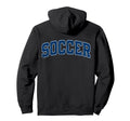 Soccer Varsity Blue Text Hoodie - Custom Art Print Men Women - T-Shirt, Sweatshirt, Hoodie