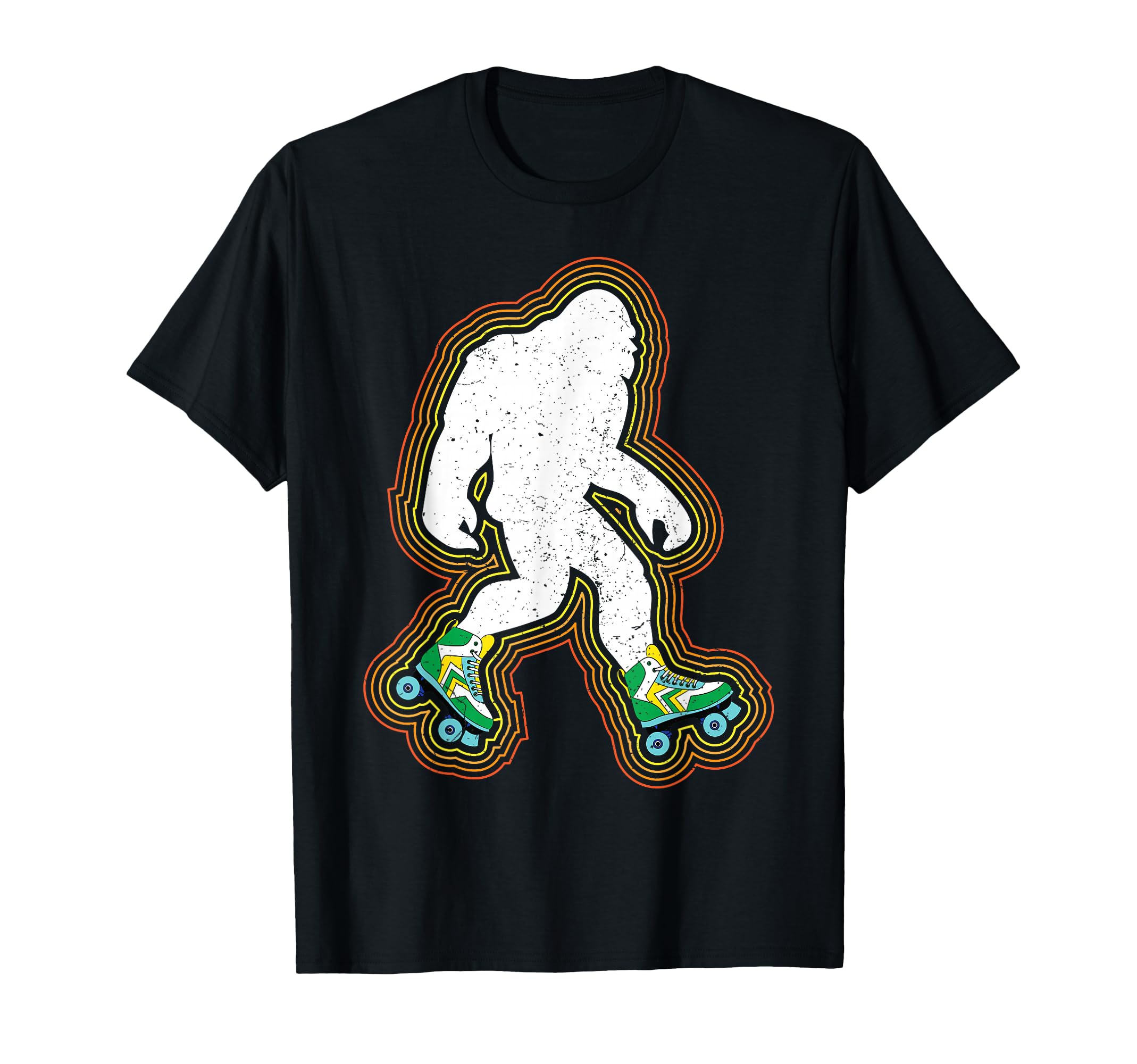 Bigfoot Skates Sasquatch Gift Roller T-Shirt - Custom Art Print for Adults - T-Shirt, Sweatshirt, Hoodie