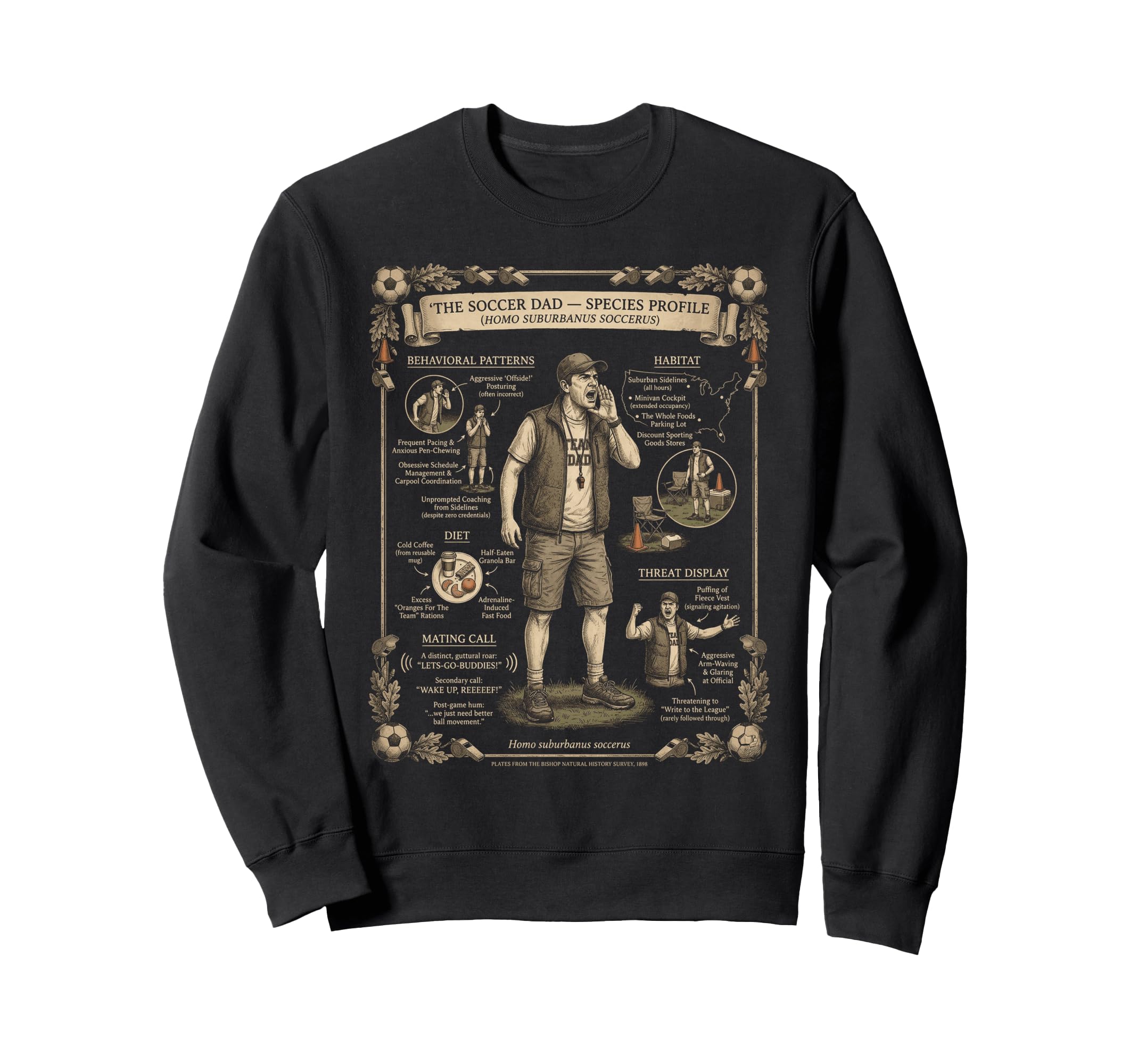 Soccer Dad Species Profile Funny Sweatshirt - Aesthetic Graphic Men Women - T-Shirt, Sweatshirt, Hoodie