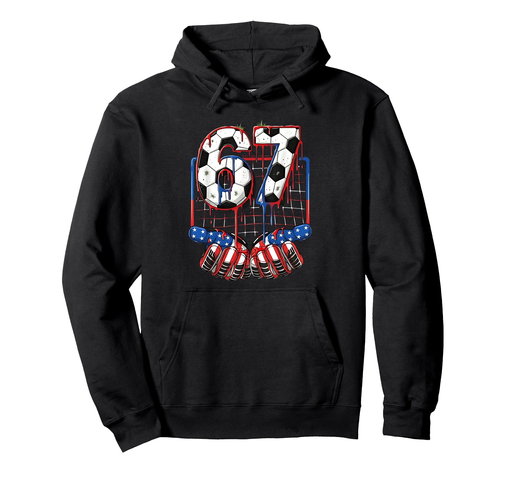 Soccer Ball 67 Drip Six Seven Gen Alpha Hoodie - Graphic Print for Adults - T-Shirt, Sweatshirt, Hoodie
