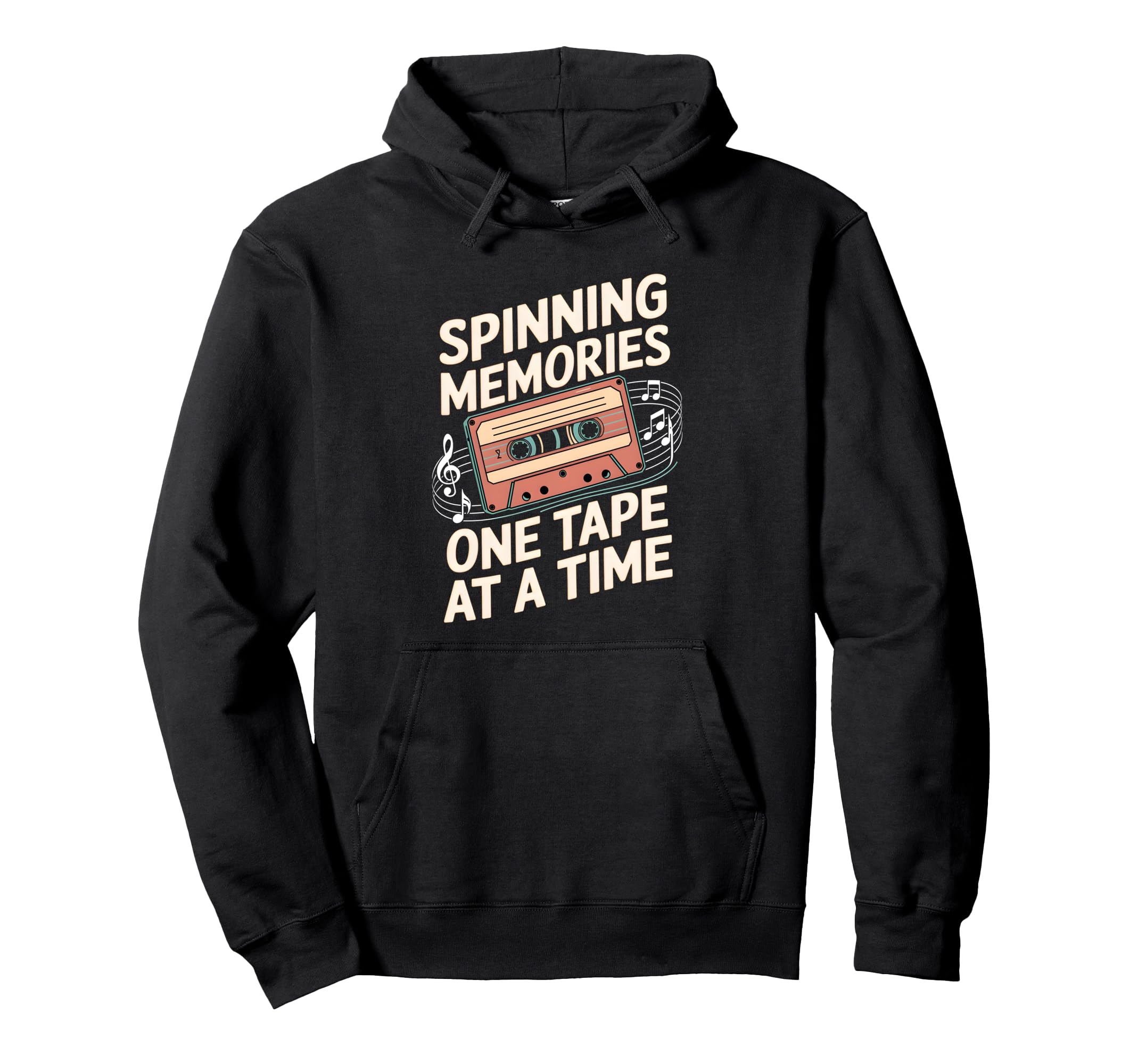 Spinning Memories One Tape Time Cassette Hoodie - Graphic Print Unisex - T-Shirt, Sweatshirt, Hoodie