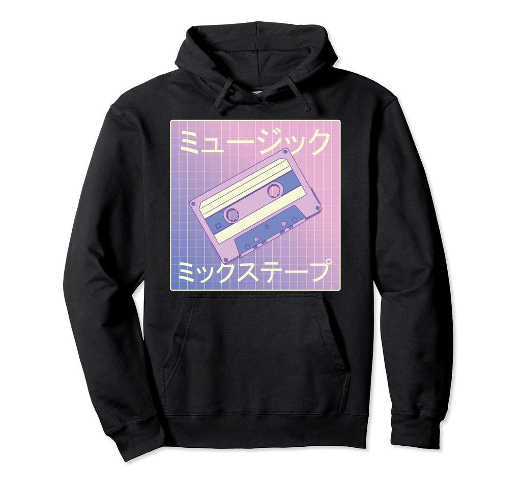Vaporwave Japanese 90S Cassette Mixtape Hoodie - Trendy Graphic Men Women - T-Shirt, Sweatshirt, Hoodie