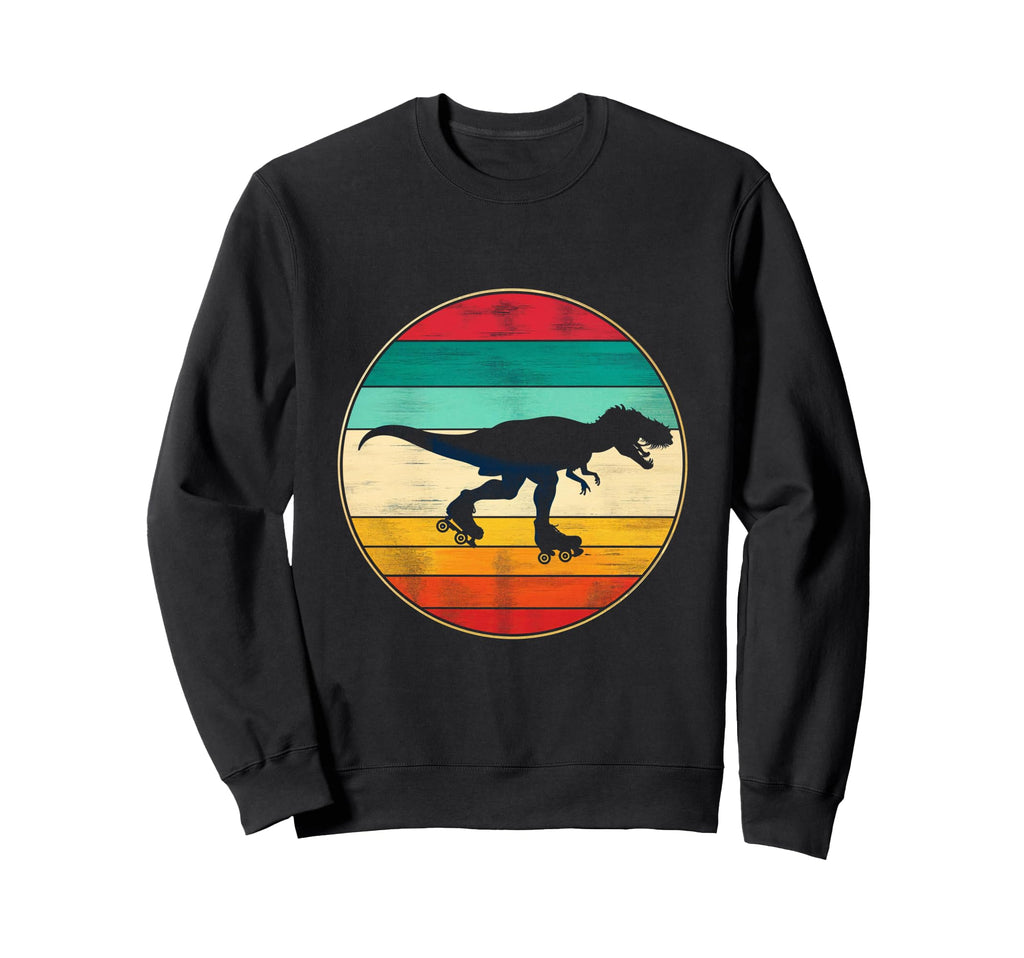 Dinosaur Roller Skate T Rex Dino Sweatshirt - Trendy Graphic Men Women - T-Shirt, Sweatshirt, Hoodie