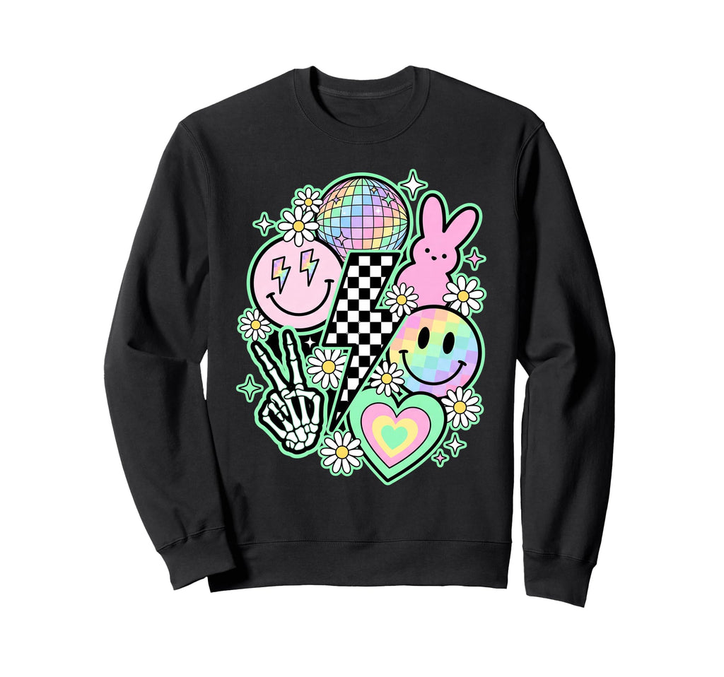 Pastel Groovy Y2K Aesthetic Easter Sweatshirt - Graphic Print Men Women - T-Shirt, Sweatshirt, Hoodie